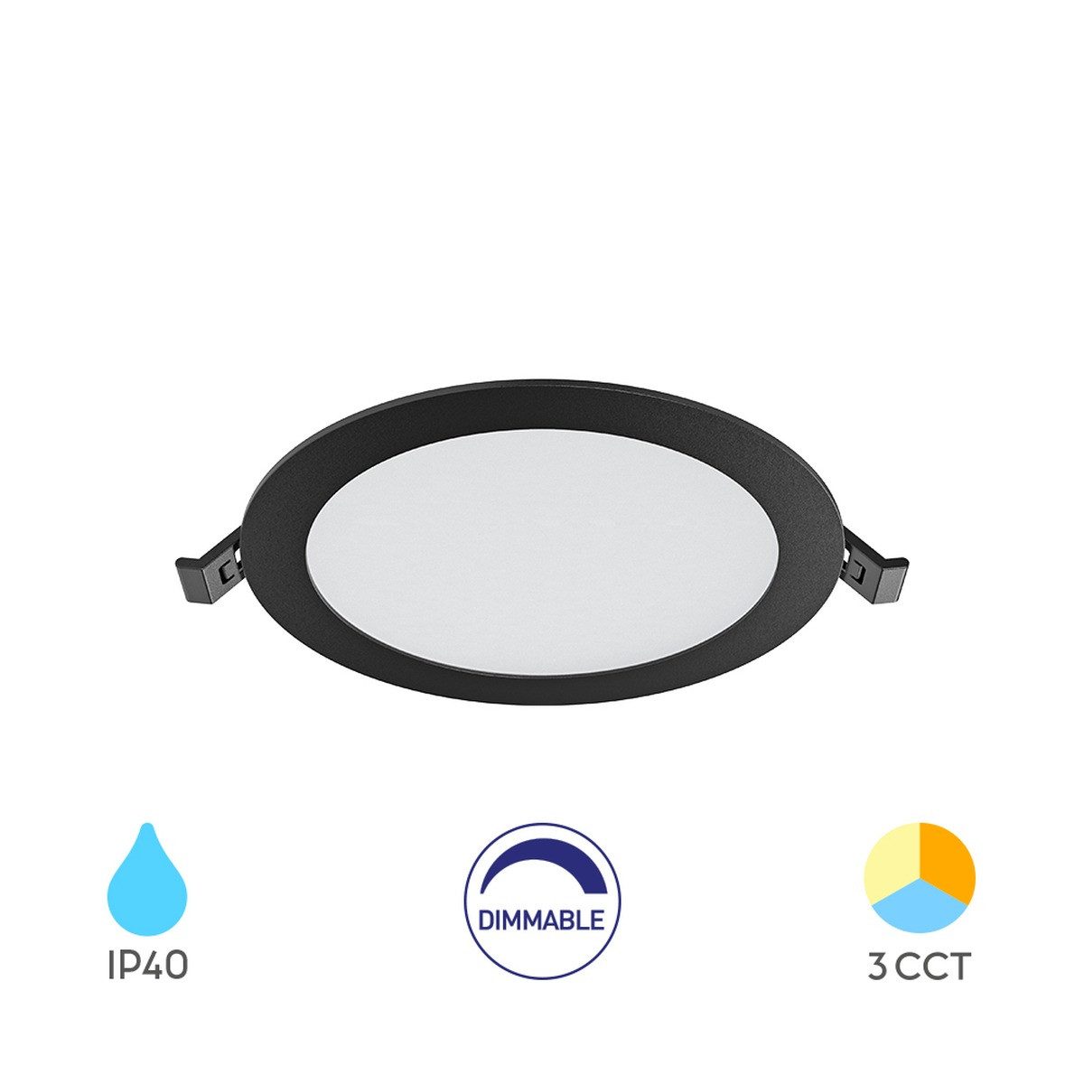 Braytron LED Einbaustrahler 12W ultraslim dimmbar Einbauspot 3in1 Farbtemperatur schaltbar 1120 lm, LED fest integriert, Neutralweiß, Kaltweiß, Warmweiß, Energieeffizient, Flimmerfrei, Dimmbar, 3CCT