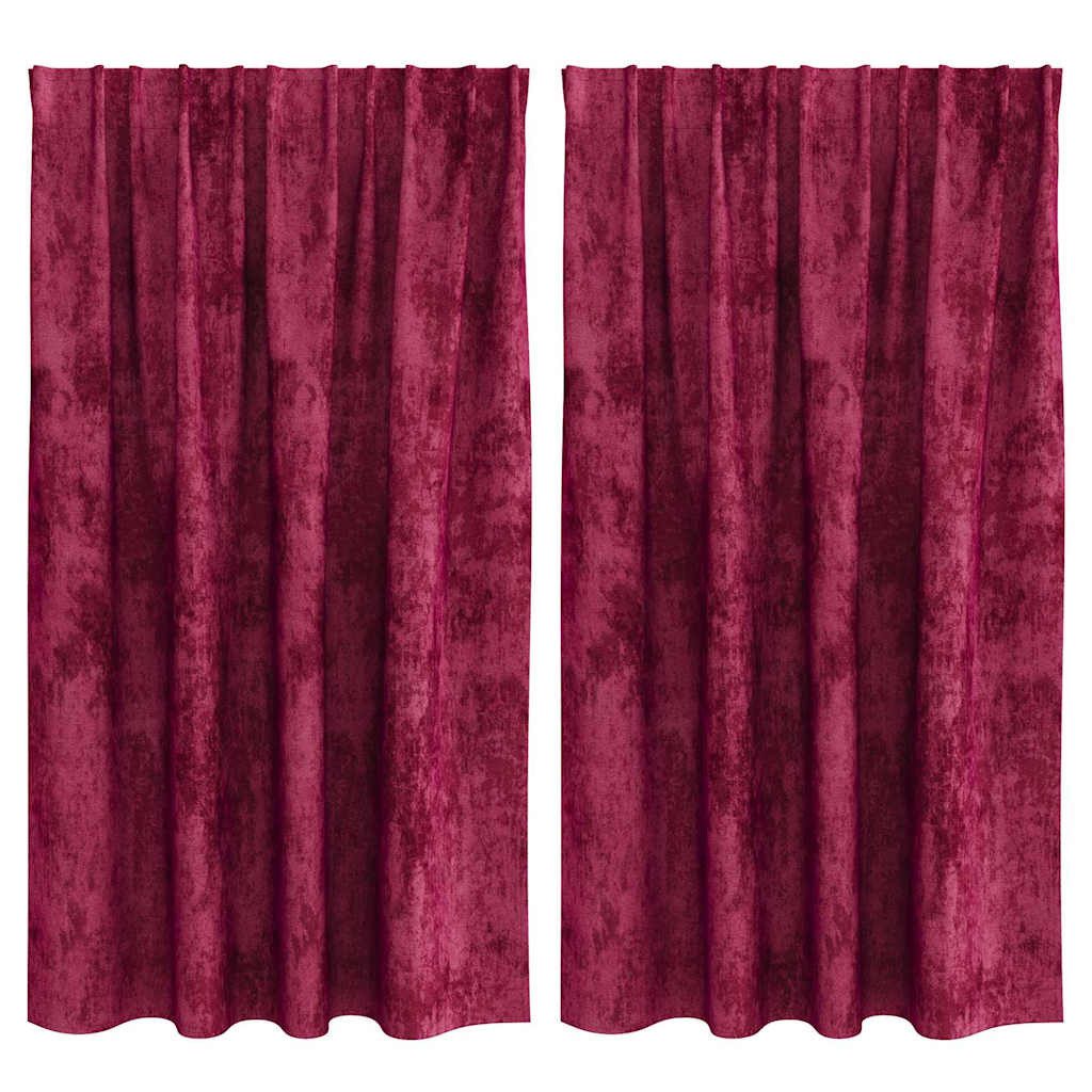 vidaXL Vorhang Samtvorhänge 2 Stk. Weinrot 140 x 140 cm Samt (2 St), Samt