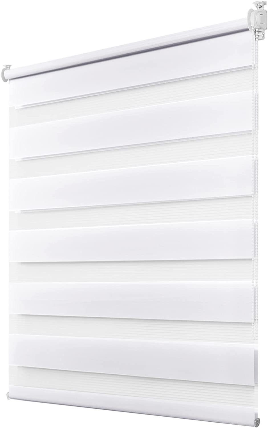 Doppelrollo Fensterrollo lichtdurchlässig, Weiß Rollo verdunkelnd, günstig online kaufen