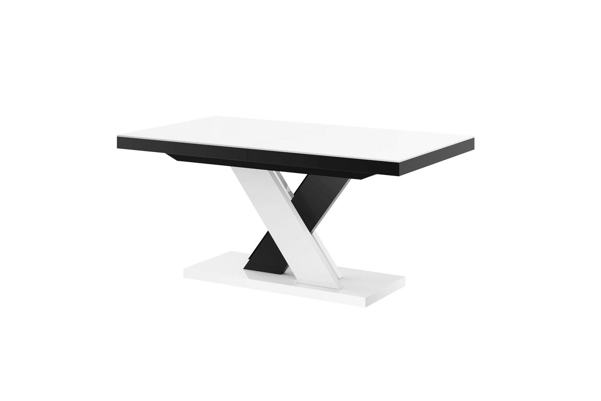 designimpex Esstisch Design Tisch HEN-111 Weiß - Schwarz Hochglanz ausziehbar 160 bis 256cm