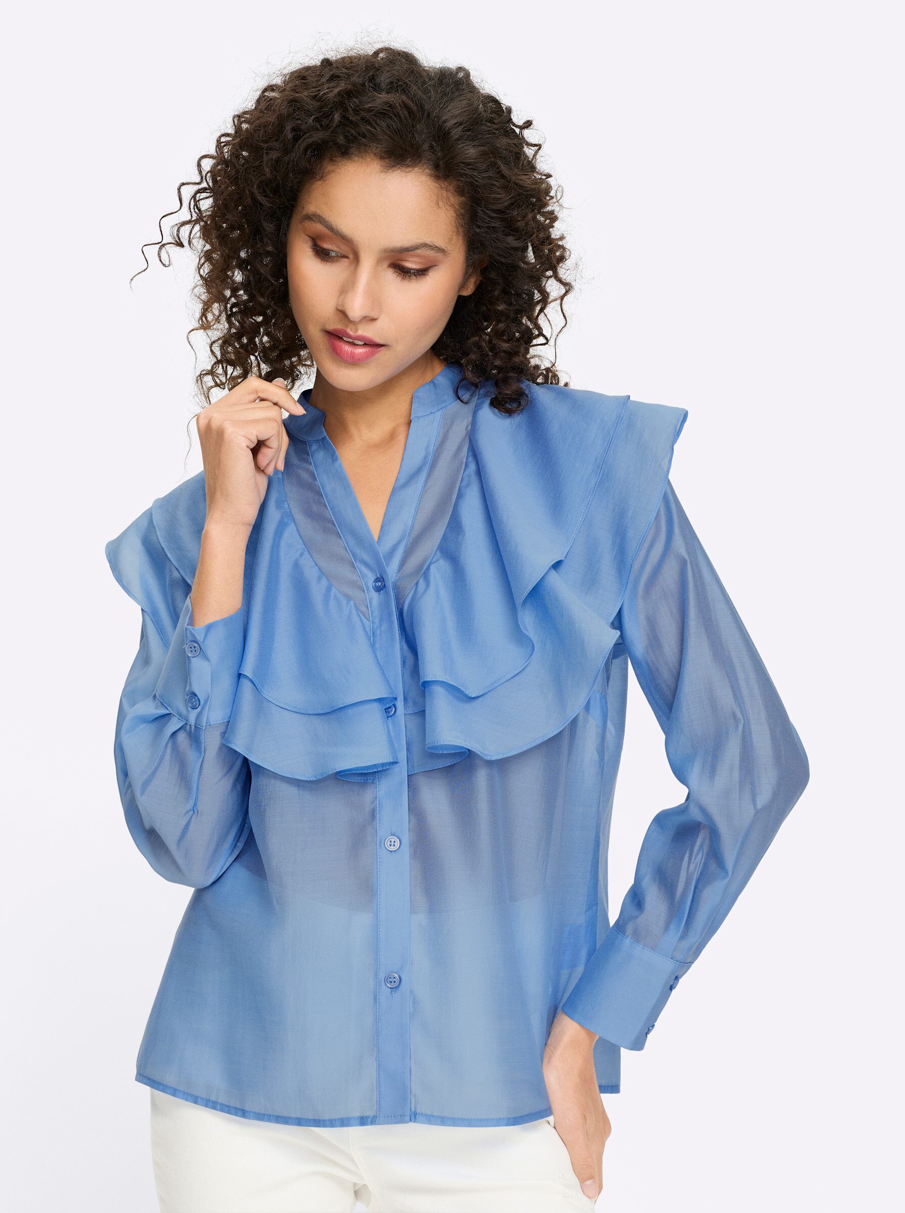 Klassische Bluse Bluse Langarm