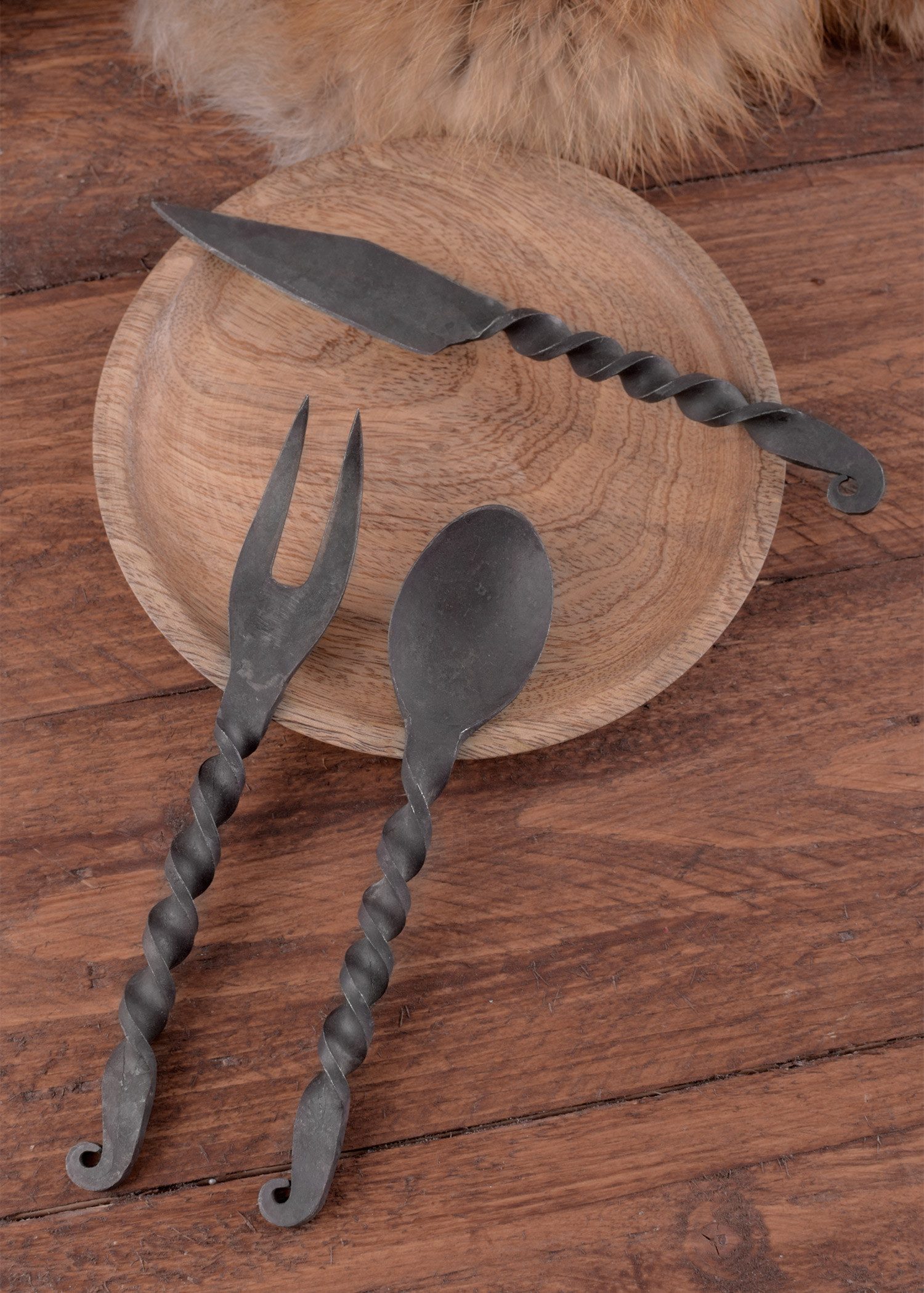 Battle Merchant Besteck-Set Essbesteck 3-teilig Messer, Gabel, Löffel, 1 Personen, Eisen