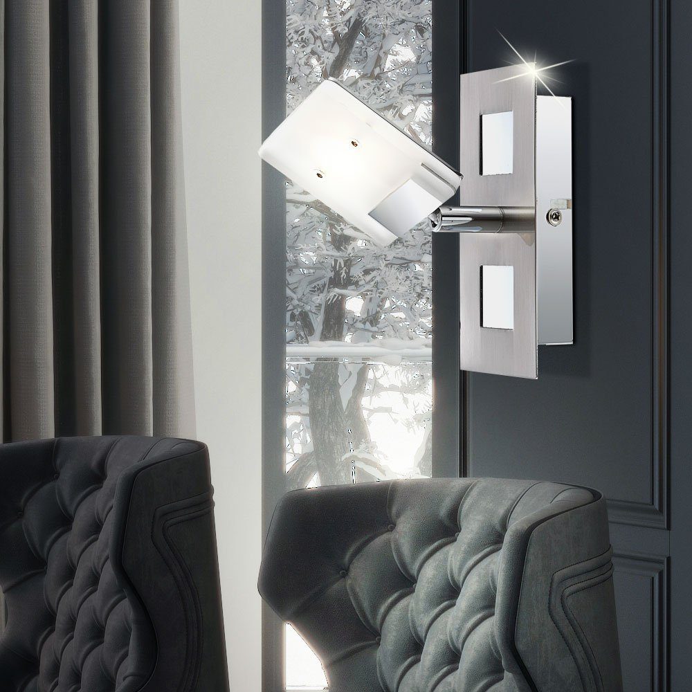 Globo LED Wandleuchte, beweglich Watt Acryl Spiegel Wand Beleuchtung Strahler fest verbaut, LED Warmweiß, LED-Leuchtmittel 6