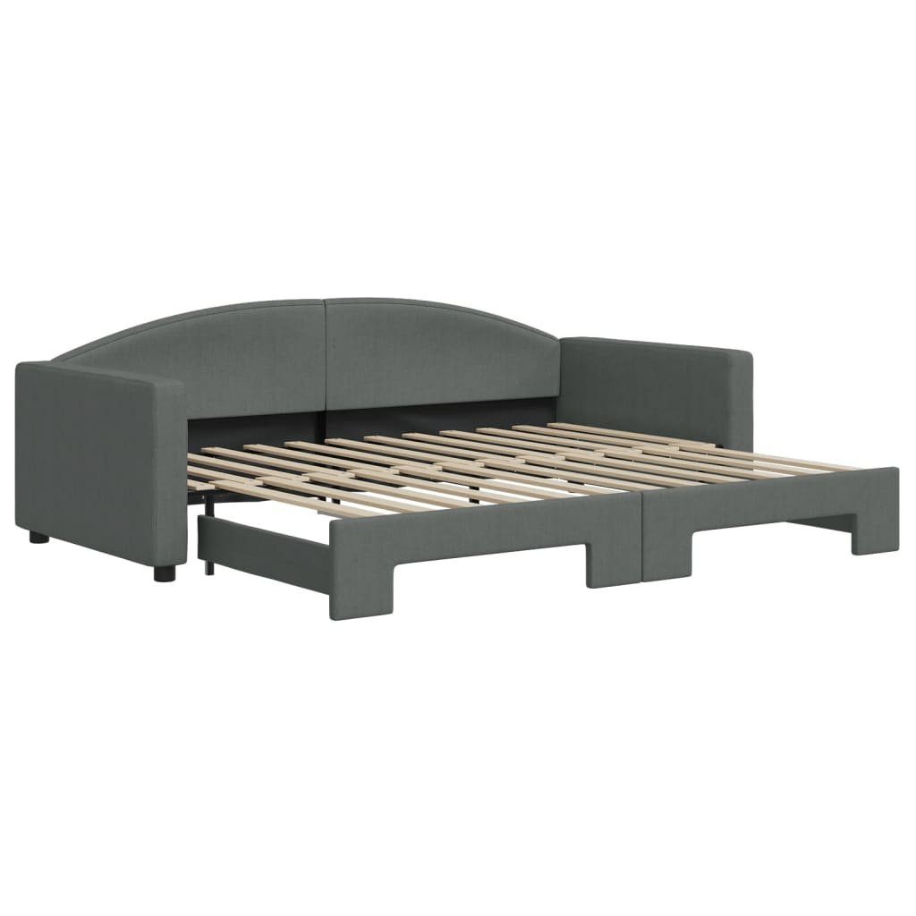 vidaXL Bett Tagesbett Ausziehbar Dunkelgrau 90x200 günstig online kaufen