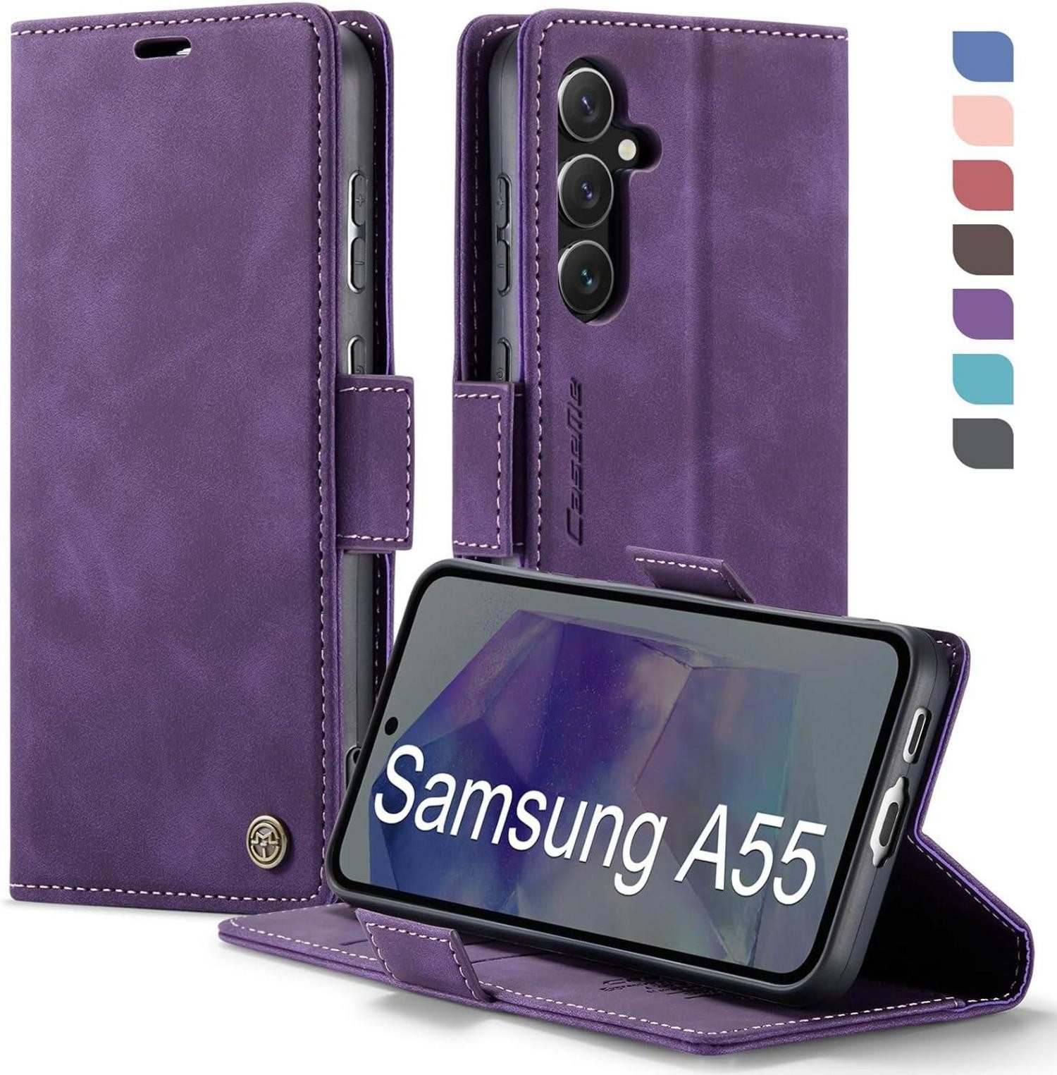LuxusKollektion Flip Case XYGLOW Samsung Galaxy A55 5G Handyhülle RFID Schutz Magnetverschluss