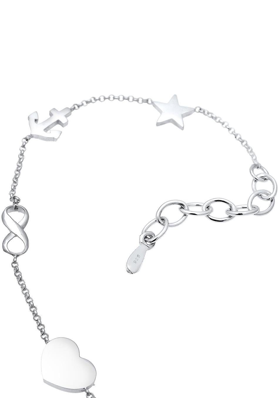 Armband Herz Anker Infinity-Unendlichkeitsschleife Silber Kreuz 0201951617 Stern, Elli