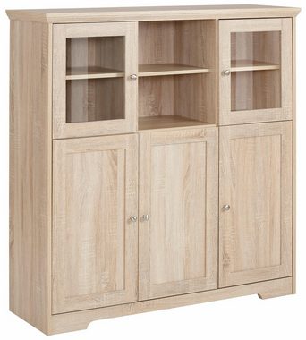 Home affaire Highboard Nanna, in duroplastischer Oberfläche Folien Eichen-Optik, Breite 118 cm