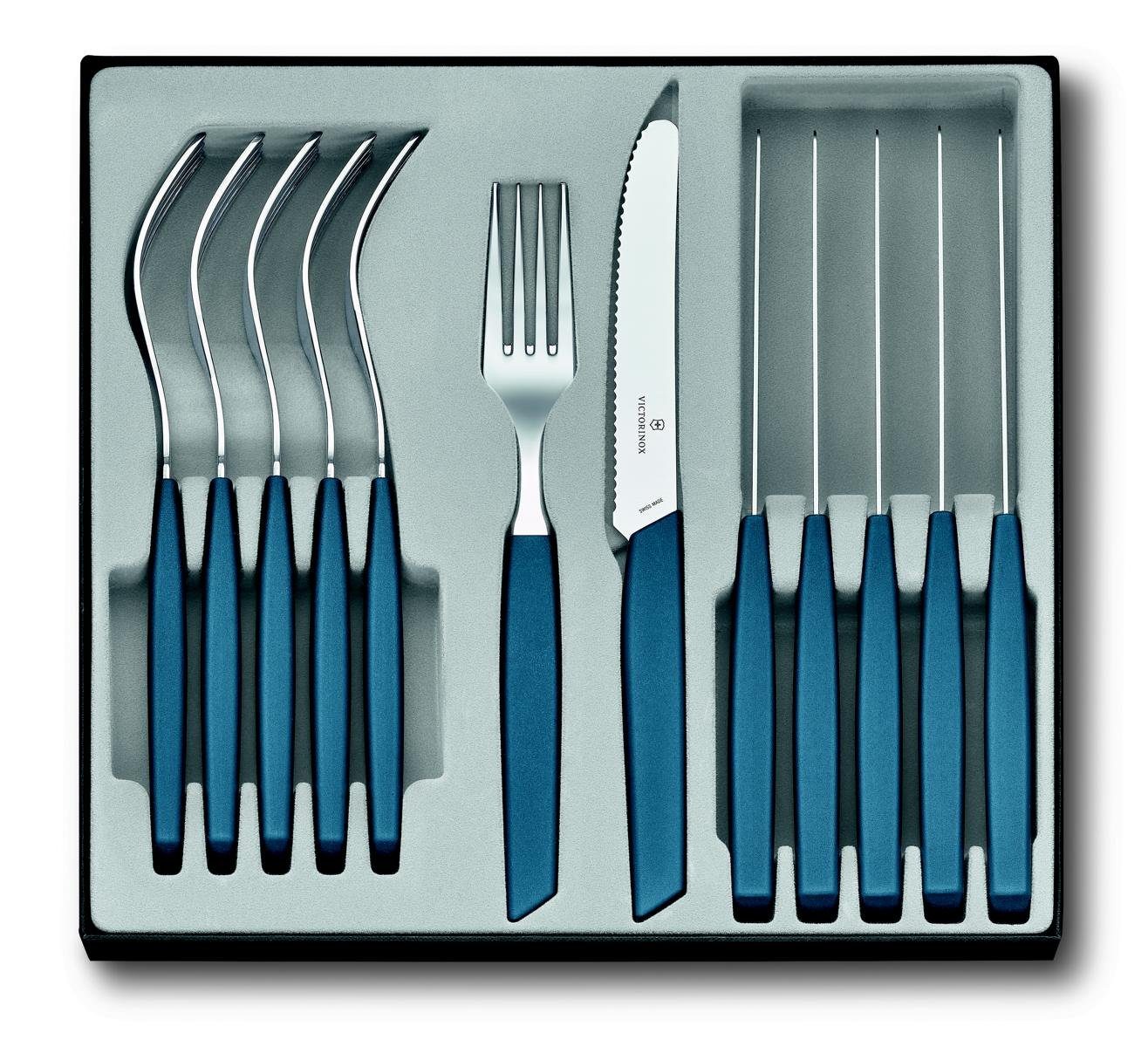 Taschenmesser Victorinox Modern cornflower (Tomatenmesser), 12-teilig, Swiss Besteck-Set