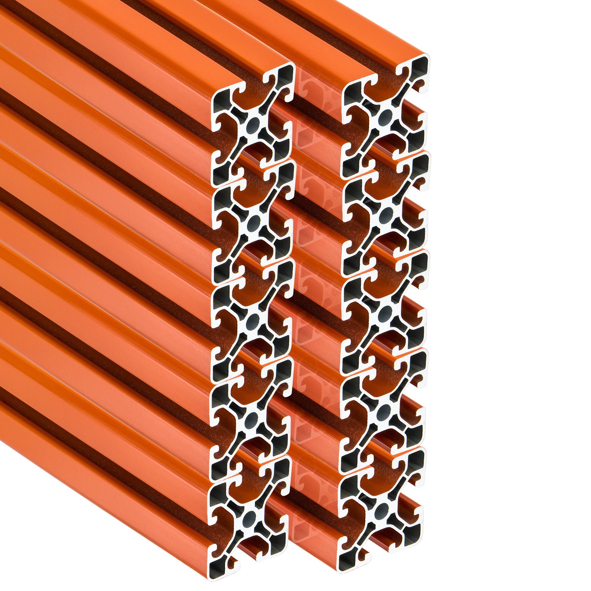 SCHMIDT systemprofile Profil 10x 2m Aluminium Konstruktionsprofil 40x40mm Nut 8 Orange Nutprofil