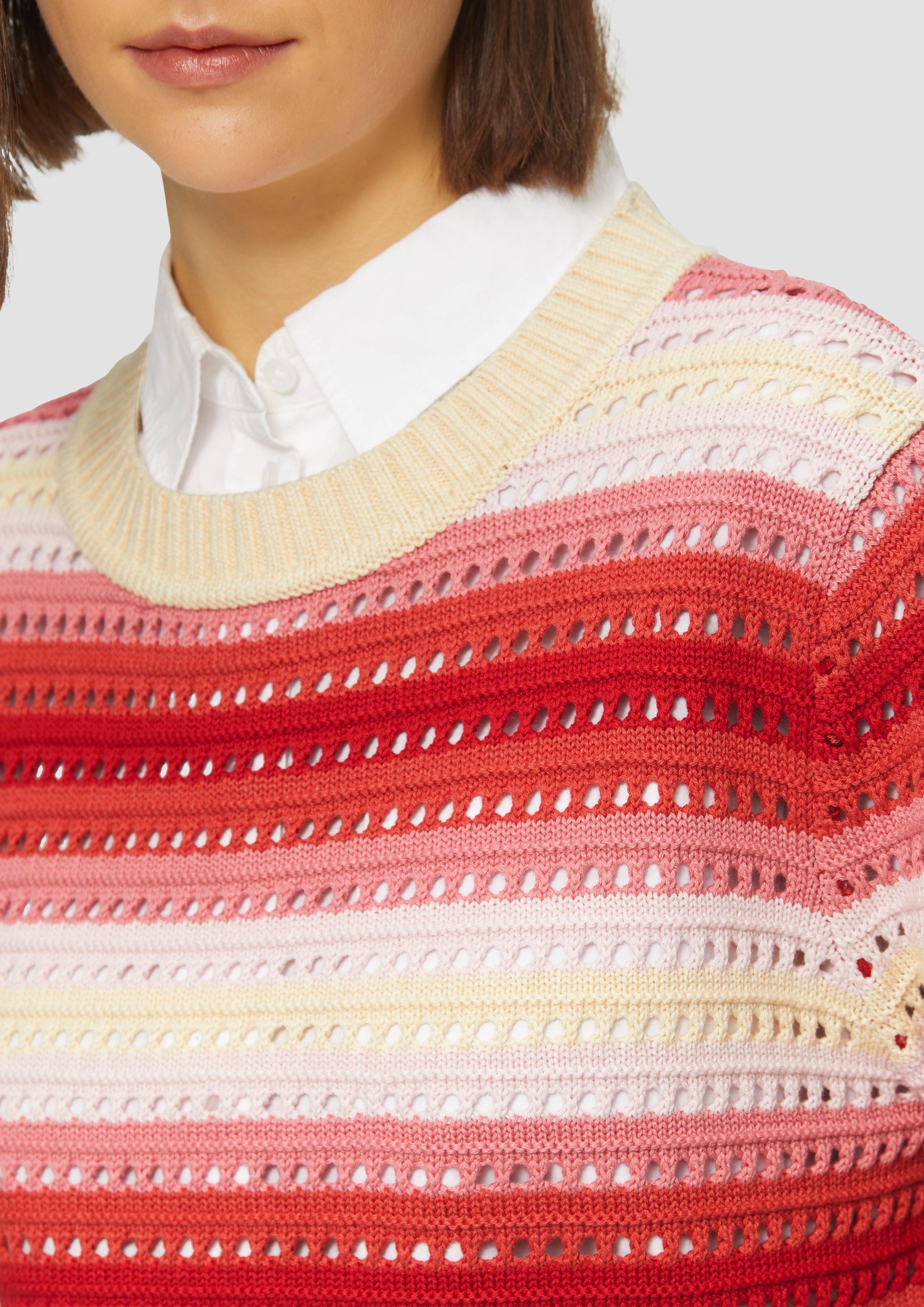 s.Oliver Strickpullover Ajour-Pullover aus Baumwollmix günstig online kaufen