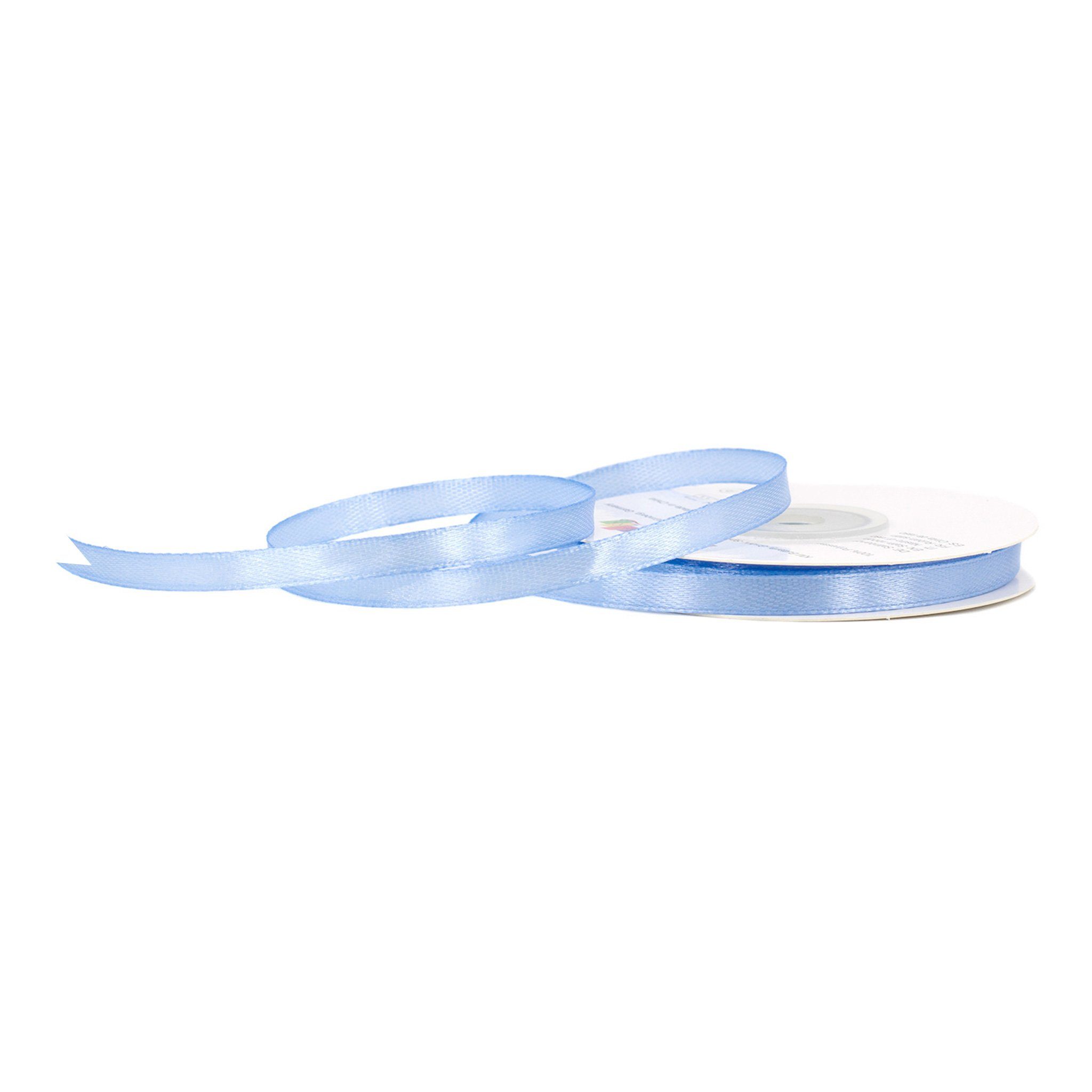 Creativery Satinband, Satinband 6mm x 25m Rolle Eisblau