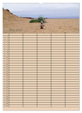 CALVENDO Wandkalender Ein Tag am Meer - Familienplaner (Premium, hochwertiger DIN A2 Wandkalender 2023, Kunstdruck in Hochglanz)