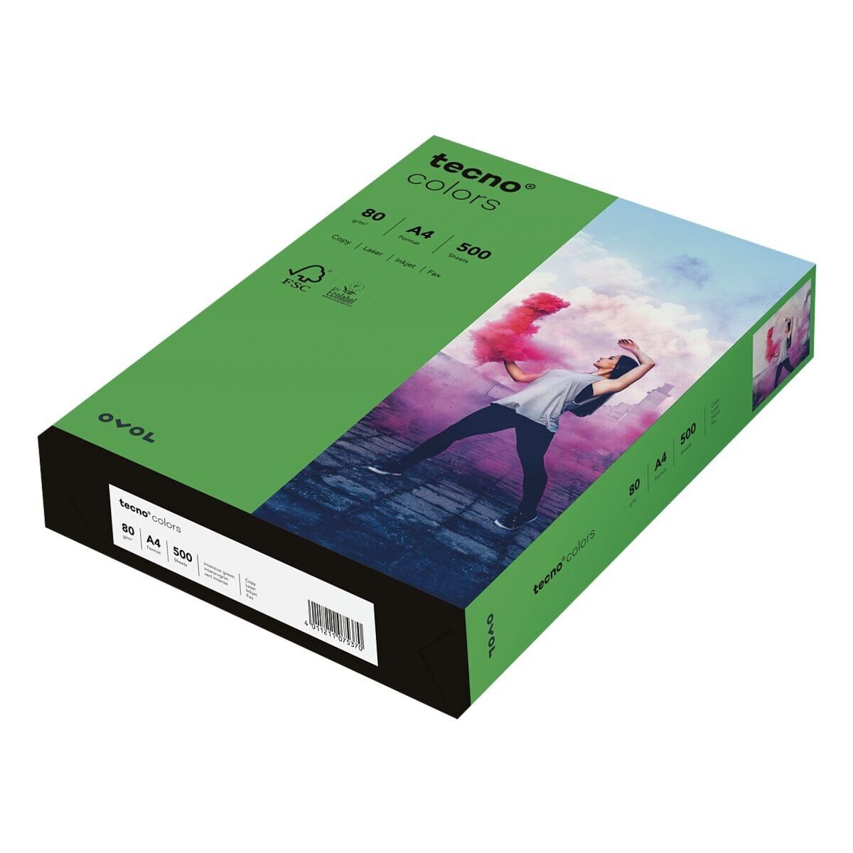 Inapa tecno Druckerpapier Rainbow / tecno Colors, Intensivfarben, Format DIN A4, 80 g/m², 500 Blatt
