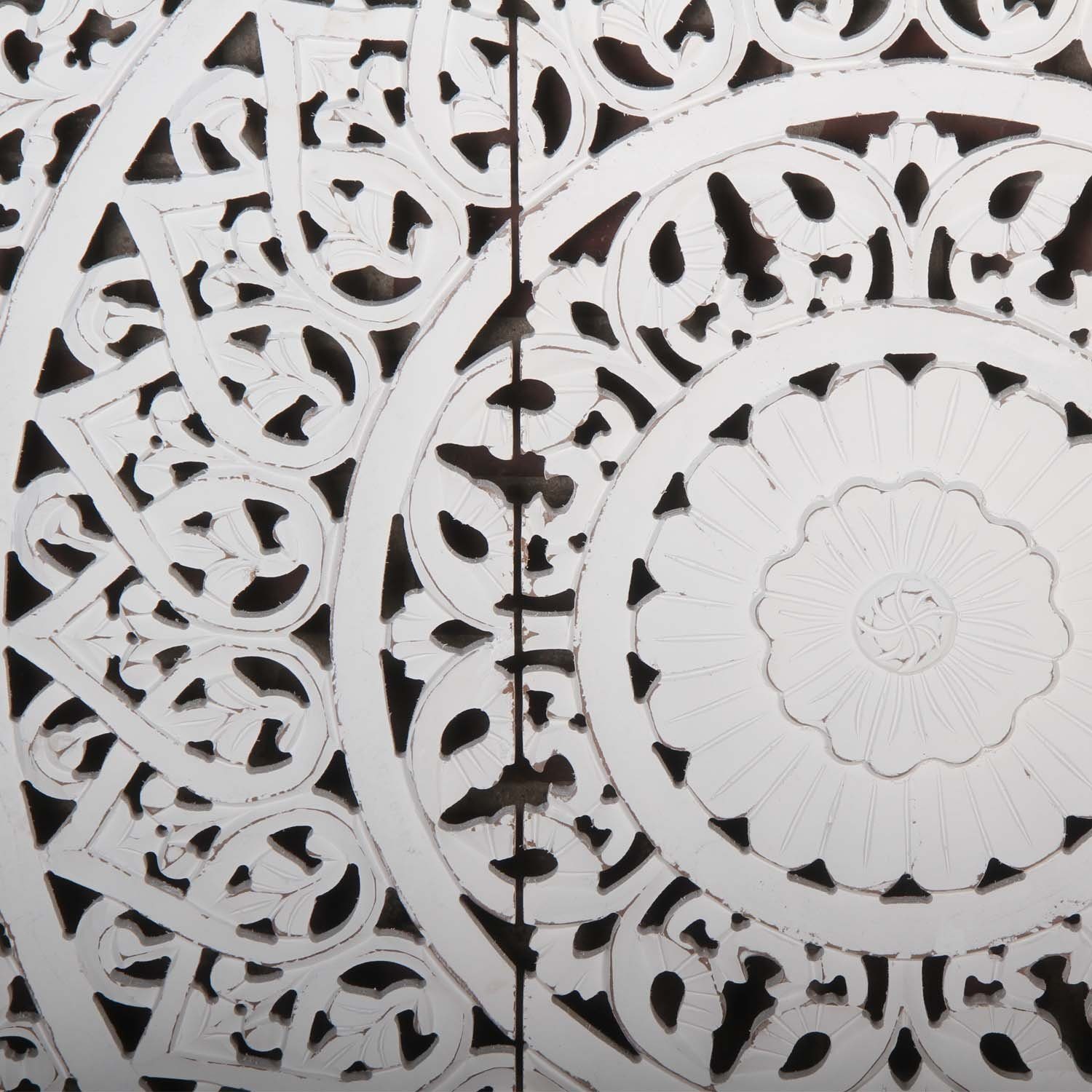Casa Moro Wanddekoobjekt Orientalisches Holz Mandala Hawa 90x90 cm weiß (Ornament Wohnzimmer Esszimmer Schlafzimmer, 3 St), Ramadan Deko Wandbild Holz groß MD1039
