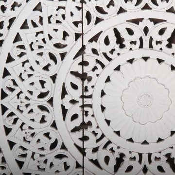 Casa Moro Wanddekoobjekt Orientalisches Holz Mandala Hawa 90x90 cm weiß (Ornament Wohnzimmer Esszimmer Schlafzimmer, 3 St), Ramadan Deko Wandbild Holz groß