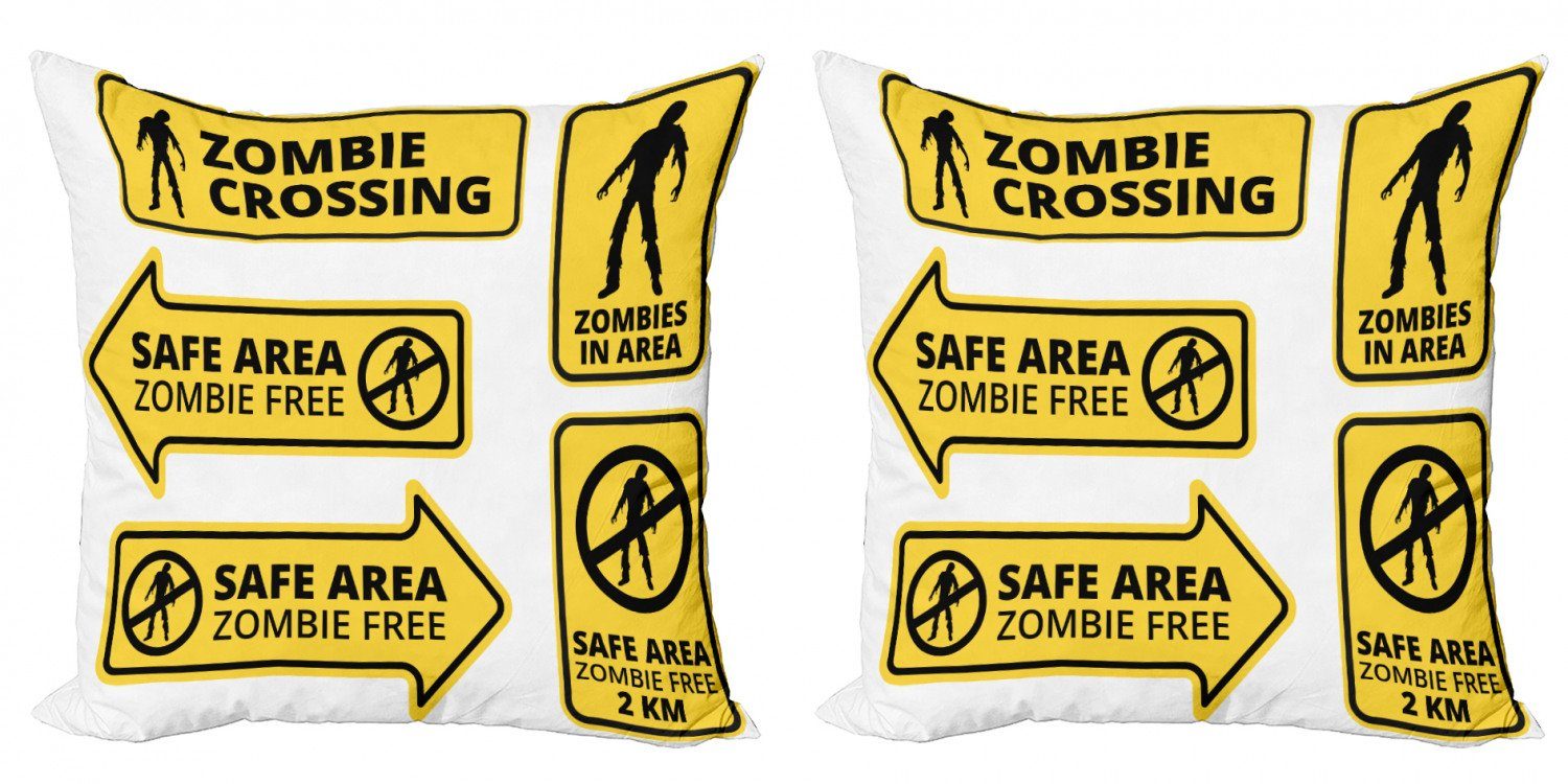 Safe (2 Accent Stück), Zone Modern Abakuhaus Area Doppelseitiger Zombie Kissenbezüge Digitaldruck,