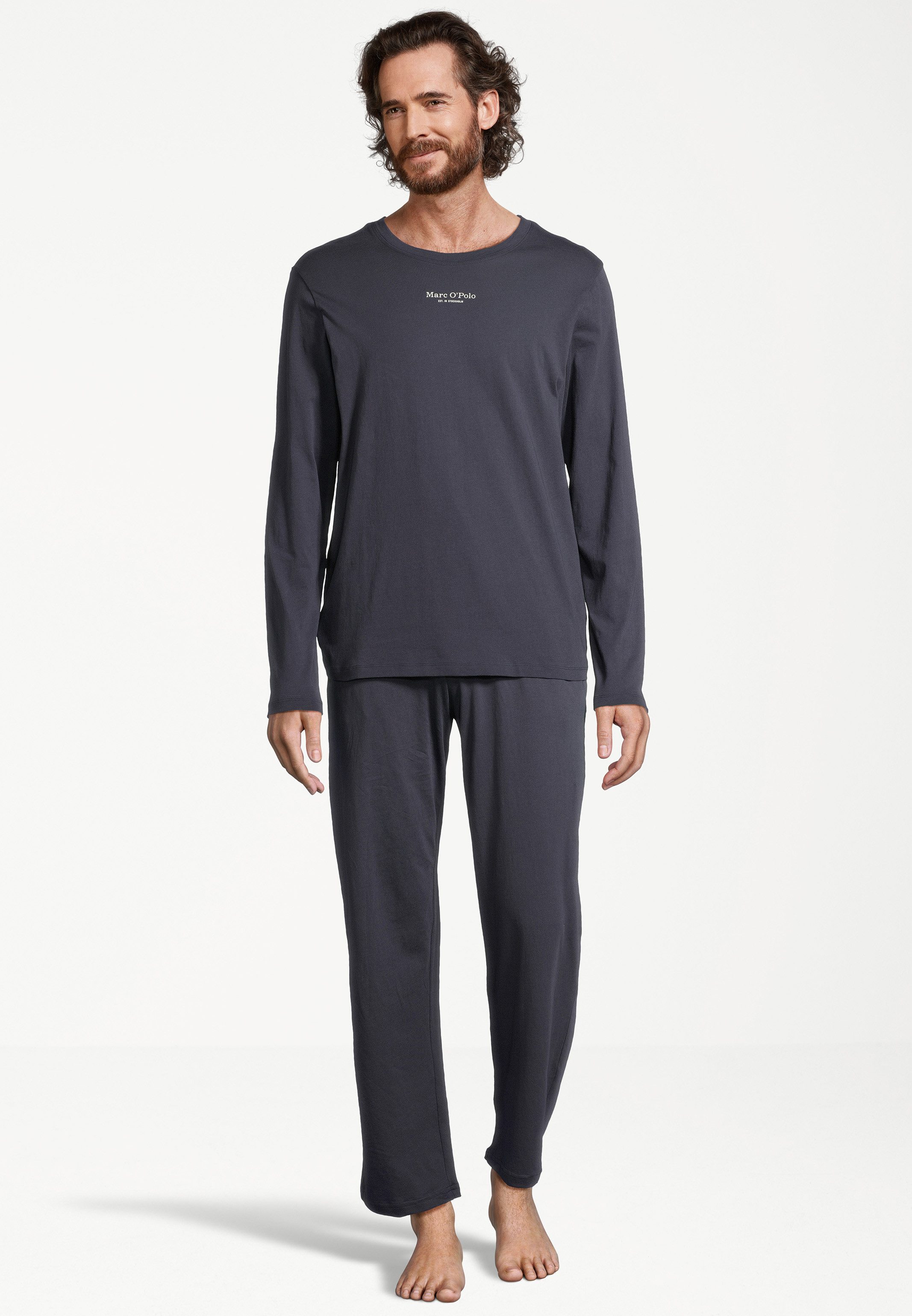 Marc O'Polo Pyjama Mix & Match Organic Cotton (Set, 2 tlg) Schlafanzug - Baumwolle - Atmungsaktiv - Mit Logo-Print auf der Brust