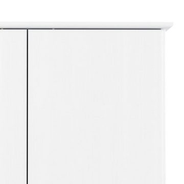 furnicato Kleiderschrank ALTA Weiß 90x55x170 cm Massivholz Kiefer