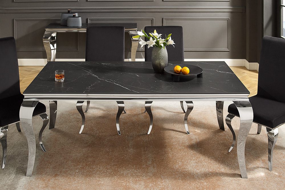 riess-ambiente Esstisch MODERN BAROCK 180cm schwarz / anthrazit / silber (Einzelartikel, 1-St)