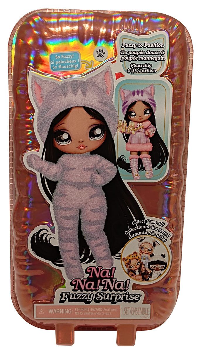 MGA ENTERTAINMENT Stehpuppe NA! NA! NA! Surprise Fuzzy Surprise Puppe Katzen-Look Boots Pelz