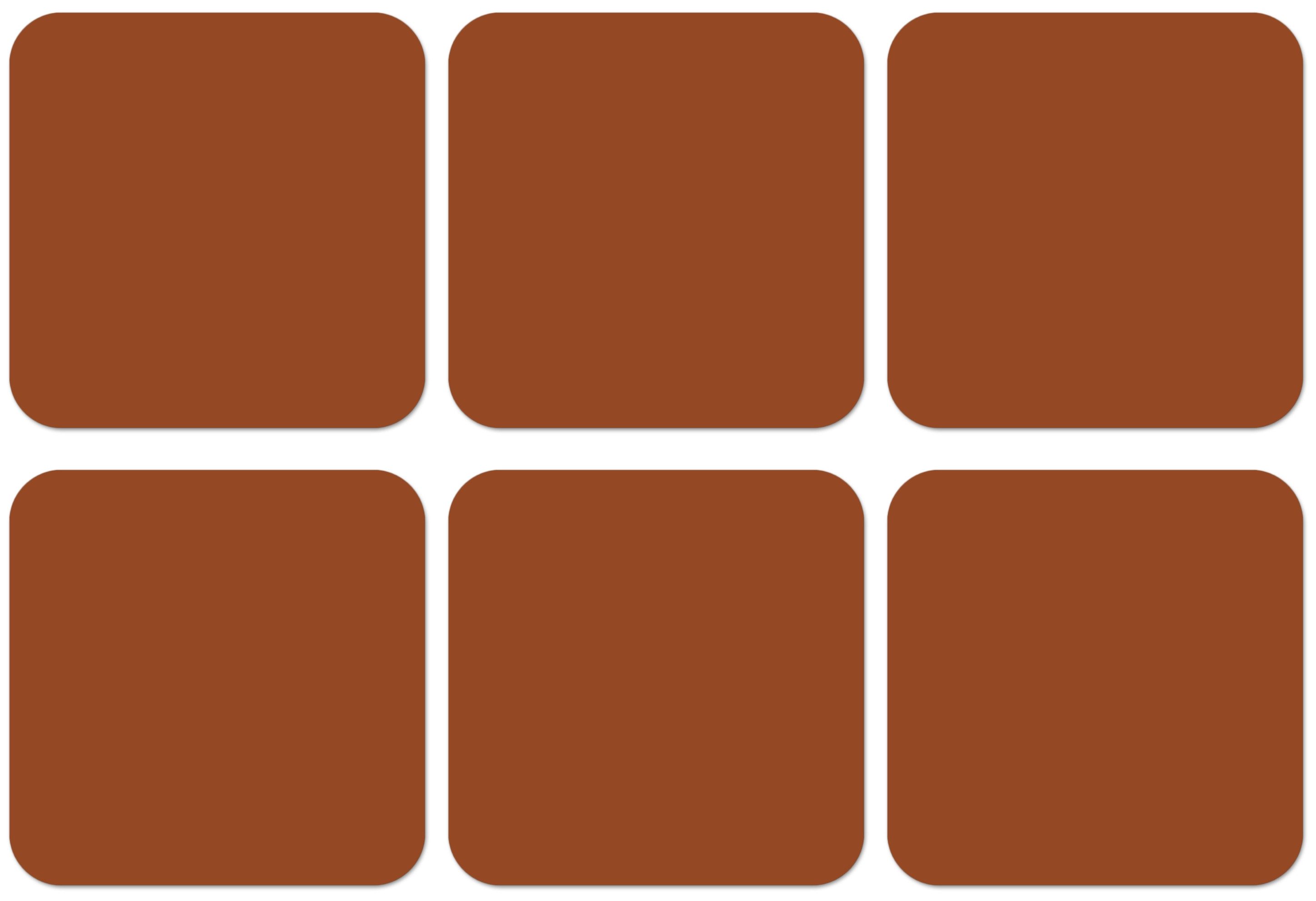 MuchoWow Glasuntersetzer Terrakotta - Braun - Palette - Unifarben - Farben - Farbe, Zubehör für Gläser, 6-tlg., Tassenuntersetzer Kork, Quadrat, Untersetzer Set Gläser, 10x10 cm