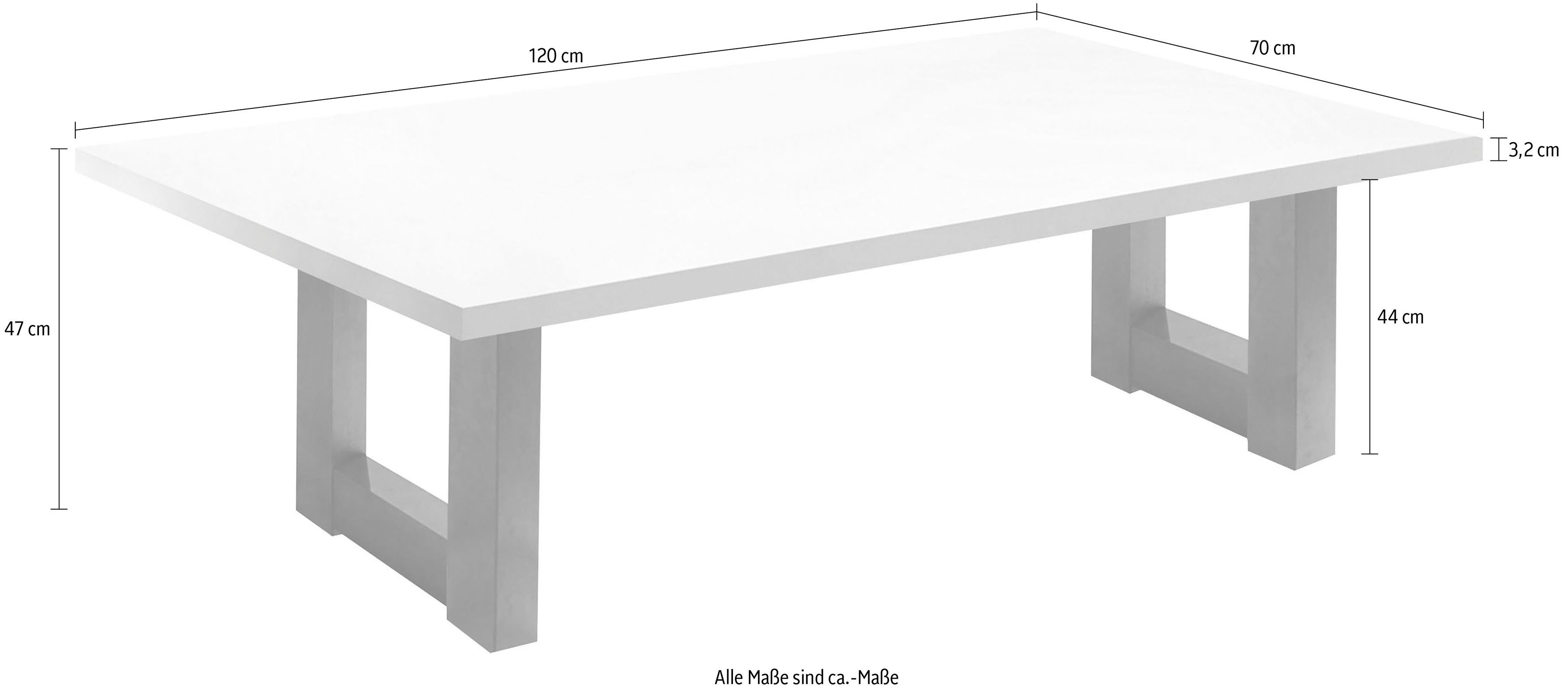 Mäusbacher Couchtisch, U-Gestell graphit/weiß graphit matt matt weiß | 