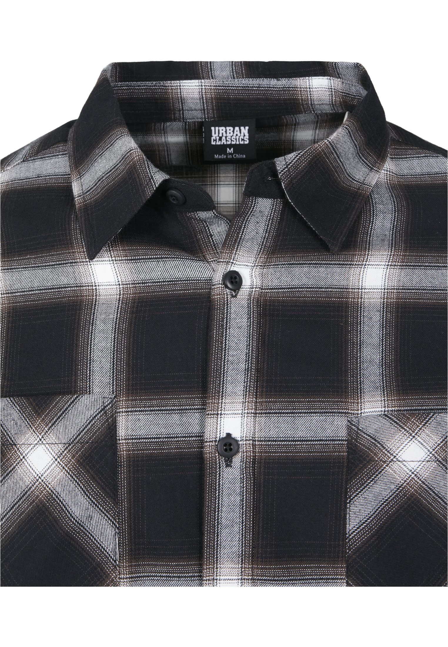 Shirt CLASSICS (1-tlg) Checked URBAN Flanell 6 black/white Herren Langarmshirt