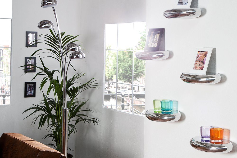 riess-ambiente Wandregal TEAR 40cm silber, im Modern Design