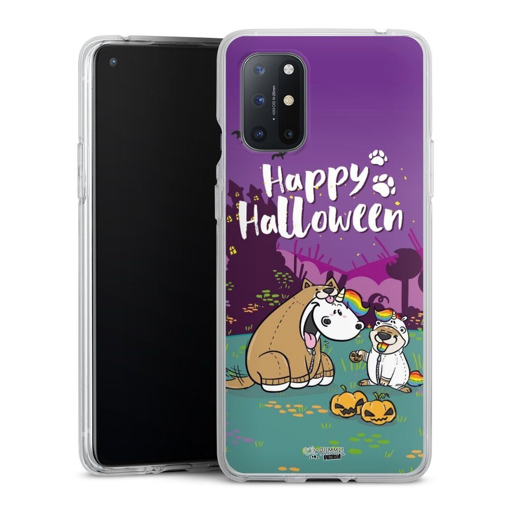 DeinDesign Handyhülle Pummeleinhorn Bisu Happy Halloween, OnePlus 8T Silikon Hülle Bumper Case Handy Schutzhülle