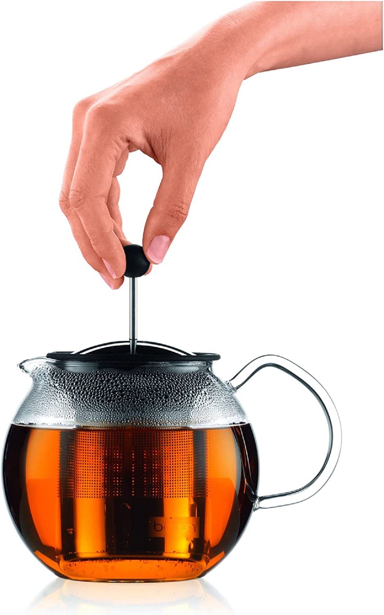 Bodum Teekanne Bodum Assam Teebereiter mit Edelstahlsieb 1,0L und 2 Gläser