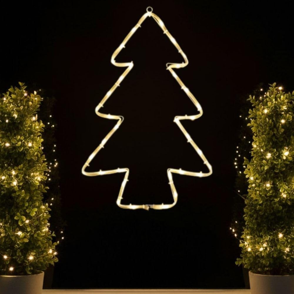Kamelio LED Fensterbild LED Fensterdeko Weihnachten mit Timer und Batterie Fensterbild, LED, warmweiß