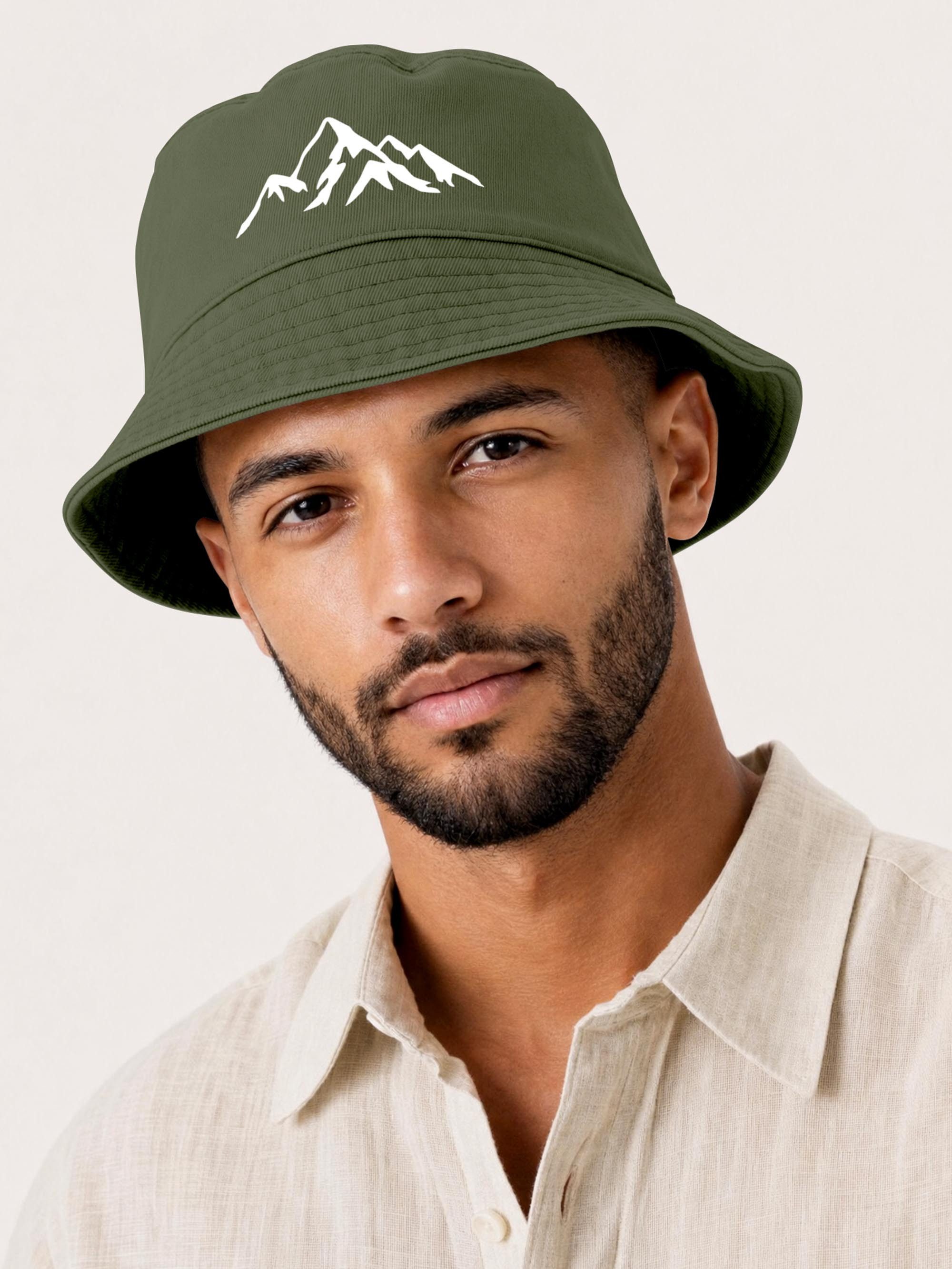 Neverless Fischerhut Anglerhut mit Print Berg Bucket Hat Baumwolle Neverless®