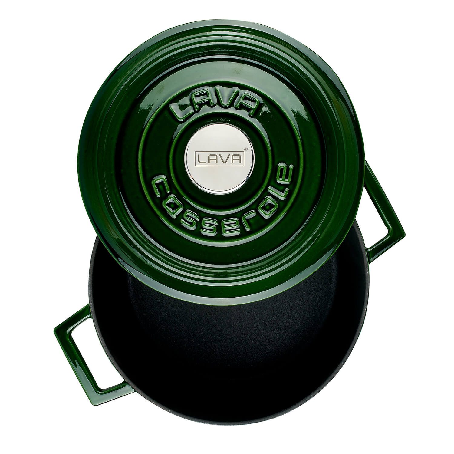 LAVA Bräter LAVA Gusseisentopf mit Deckel, emailliert, Ø 24 cm, 4,49 Liter, Gusseisen (2-tlg), emailliertes Gusseisen, backofengeeignet