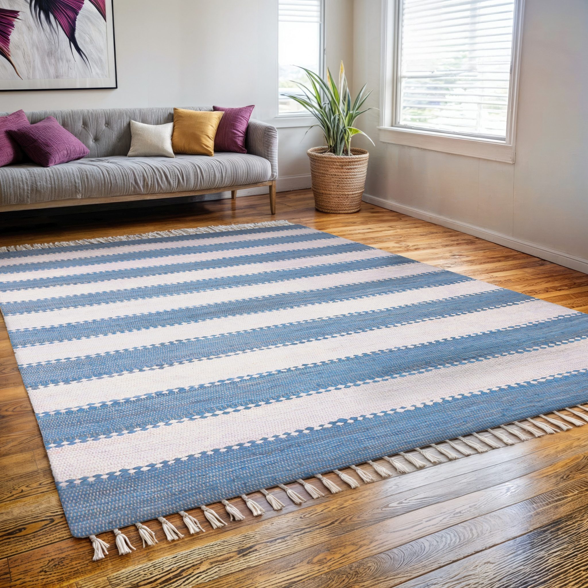 Wohnando Teppich MY-RUG Aarav, Chindi-Teppich 110x60cm, günstig online kaufen