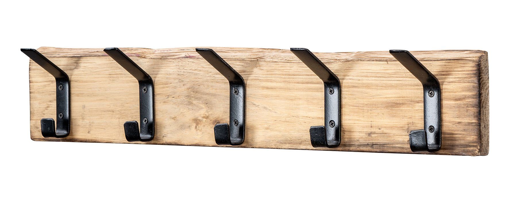 Levandeo® Garderobe, Garderobe Holz L55cm Hakenleiste 5 Haken Eiche Wanddek günstig online kaufen