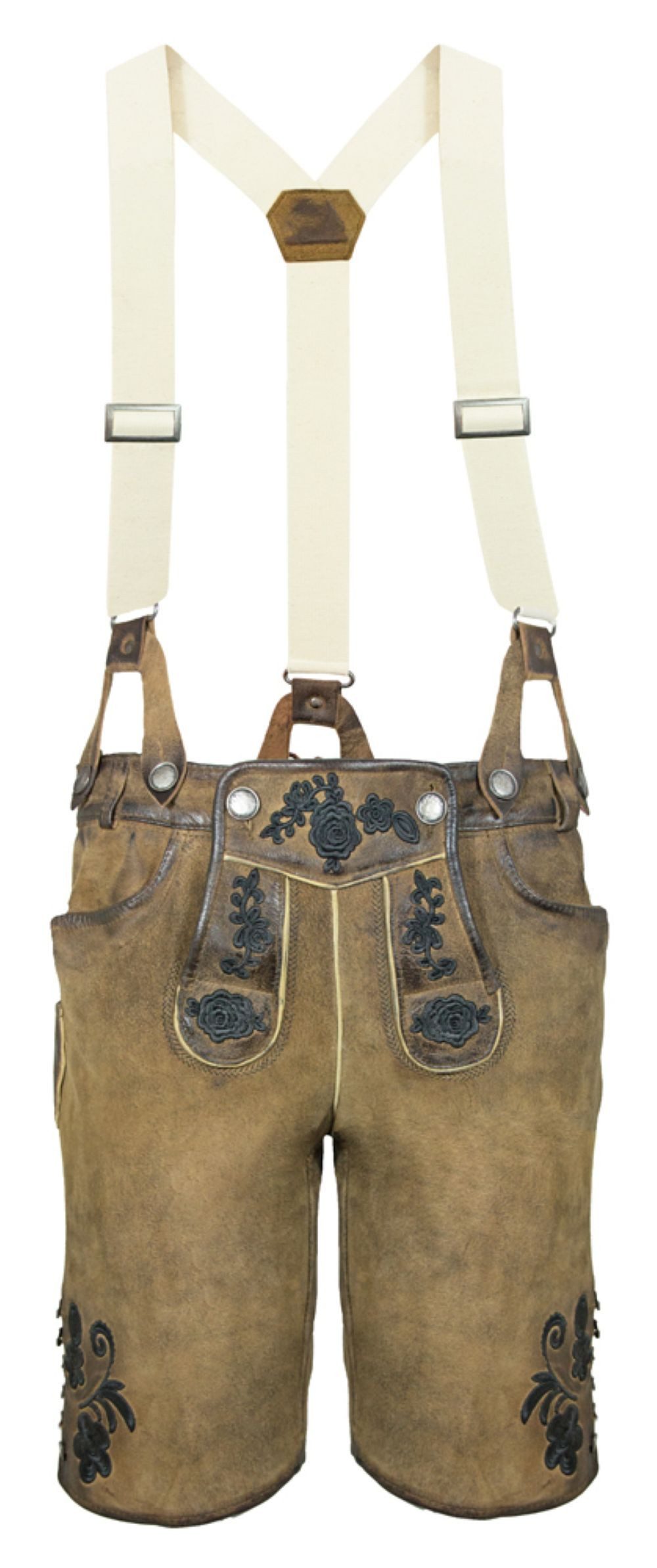 Maddox Trachtenlederhose MADDOX Kurze Damen Lederhose 'Verena' mit Hosenträ