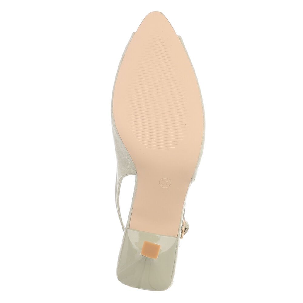 Ital-Design Damen Slingback-Pumps mit High Heel und Schnalle Schnürpumps (91849519) Pfennig-/Stilettoabsatz High Heels in Hellgrün