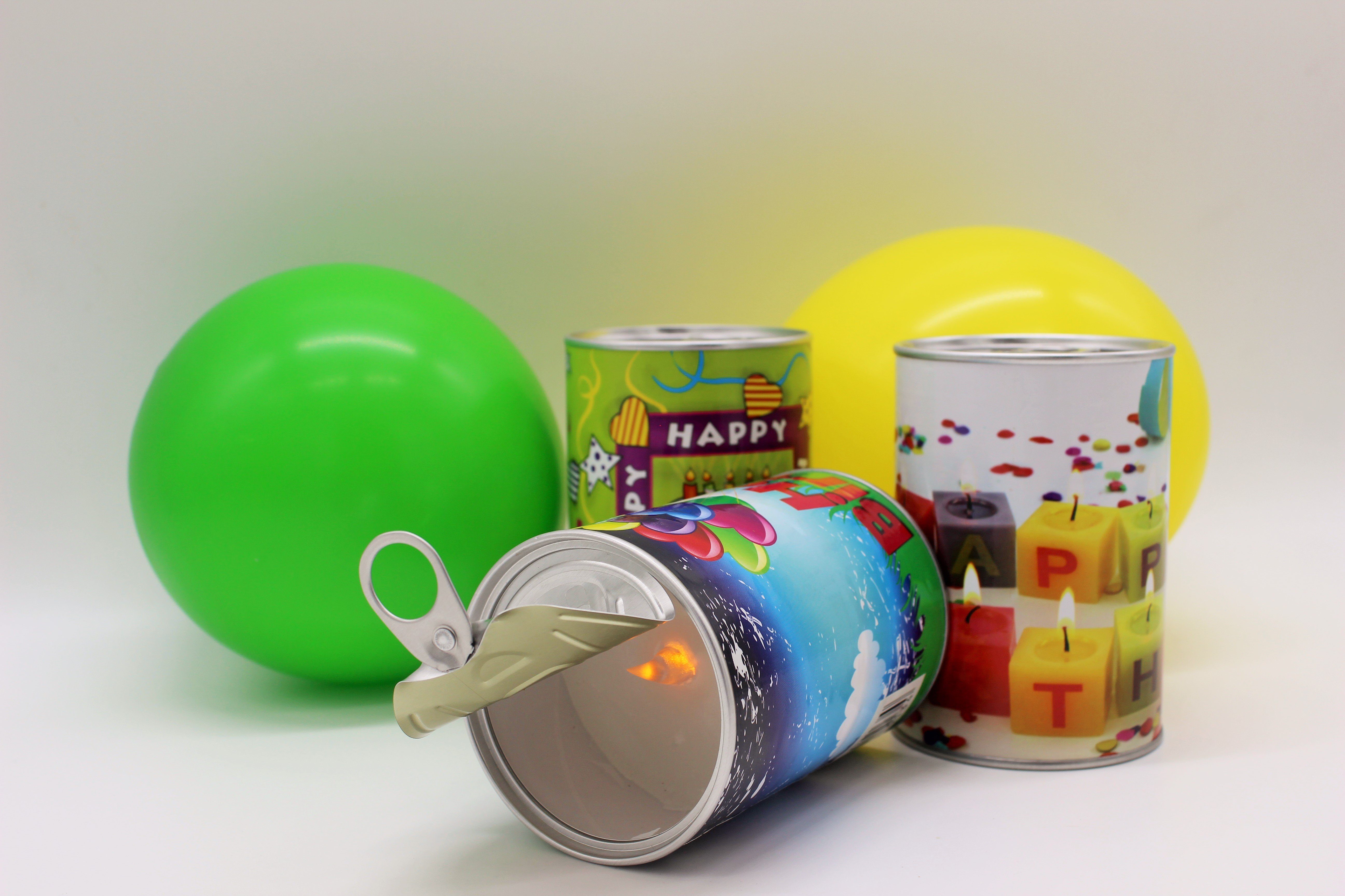 Luna24 simply great ideas... LED-Kerze LED Kerze in der Dose "Happy Birthday", 3er Set
