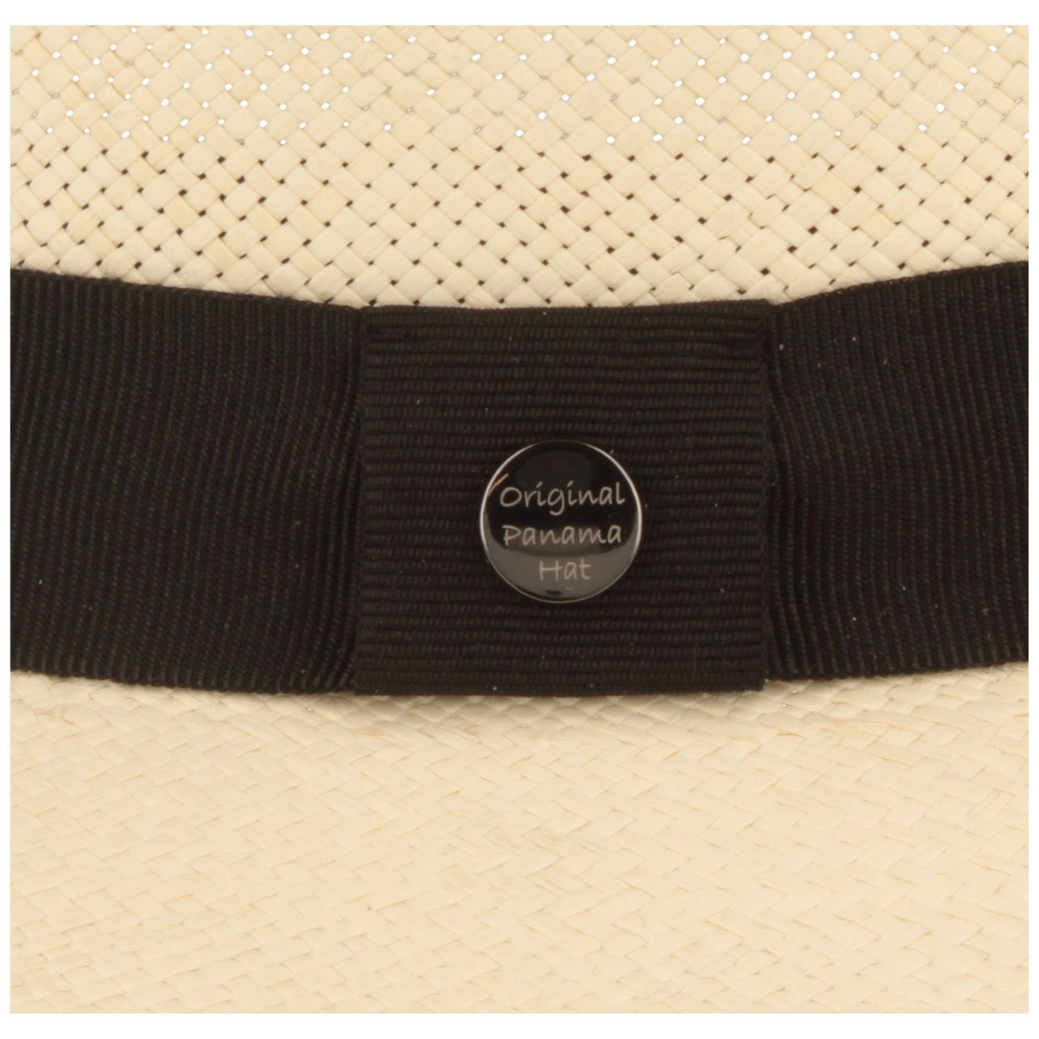 weiss Handgeflochten, Breiter Original UV-Schutz 50+ und Strohhut Ripsband mit