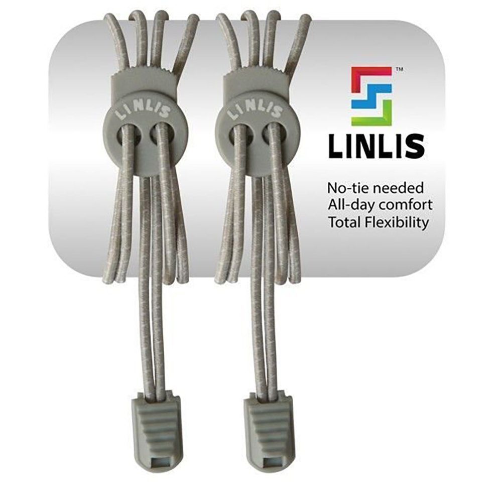 LINLIS Schnürsenkel Elastische Schnürsenkel ohne zu schnüren LINLIS Stretch FIT Komfort mit 27 prächtige Farben, Wasserresistenz, Strapazierfähigkeit, Anwenderfreundlichkeit Grau-1