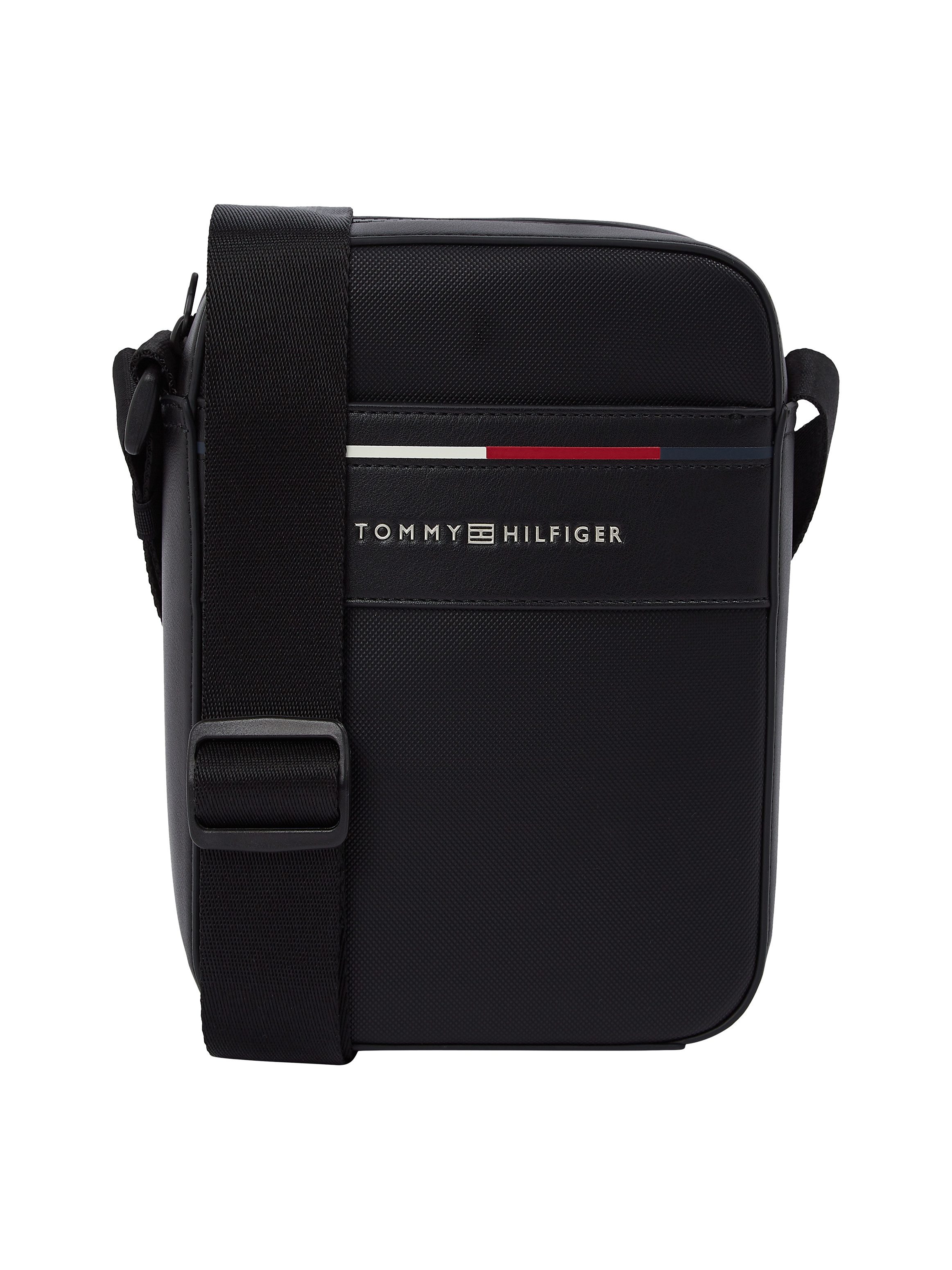 Tommy Hilfiger Umhängetasche TH FOUNDATION MINI REPORTER, Men Messanger Bag, Schultertasche mit farbigen Akzenten