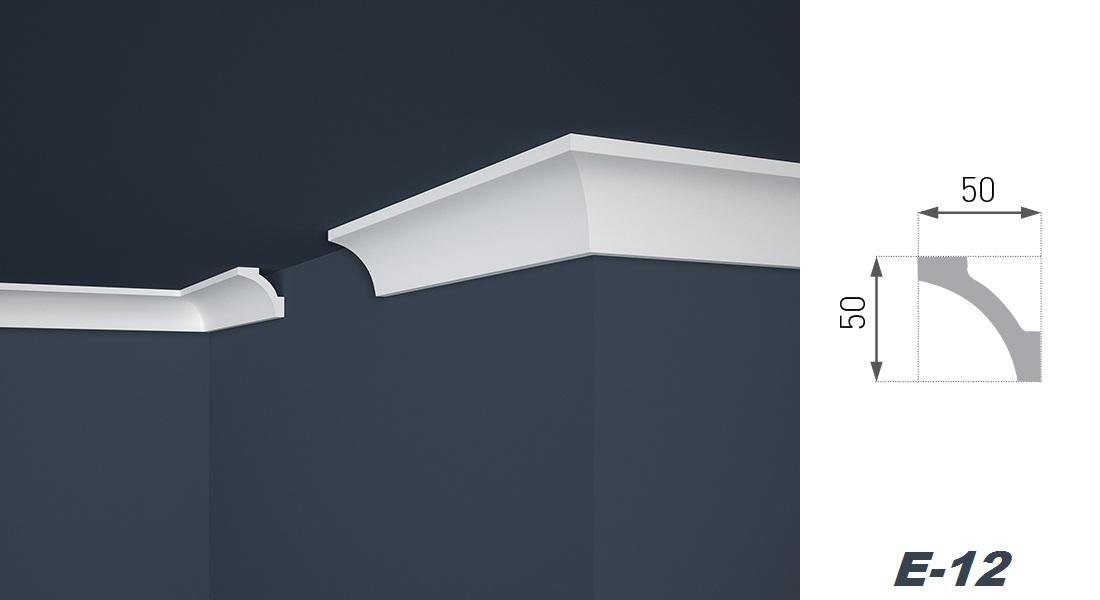 marbet design Stuckleiste E-12, Innen- & Außenecke (1 Stück), XPS Styropor weiß - Deckenleisten Deckenabschlussleisten E-Leisten - (Innen- & Außenecke E-12)