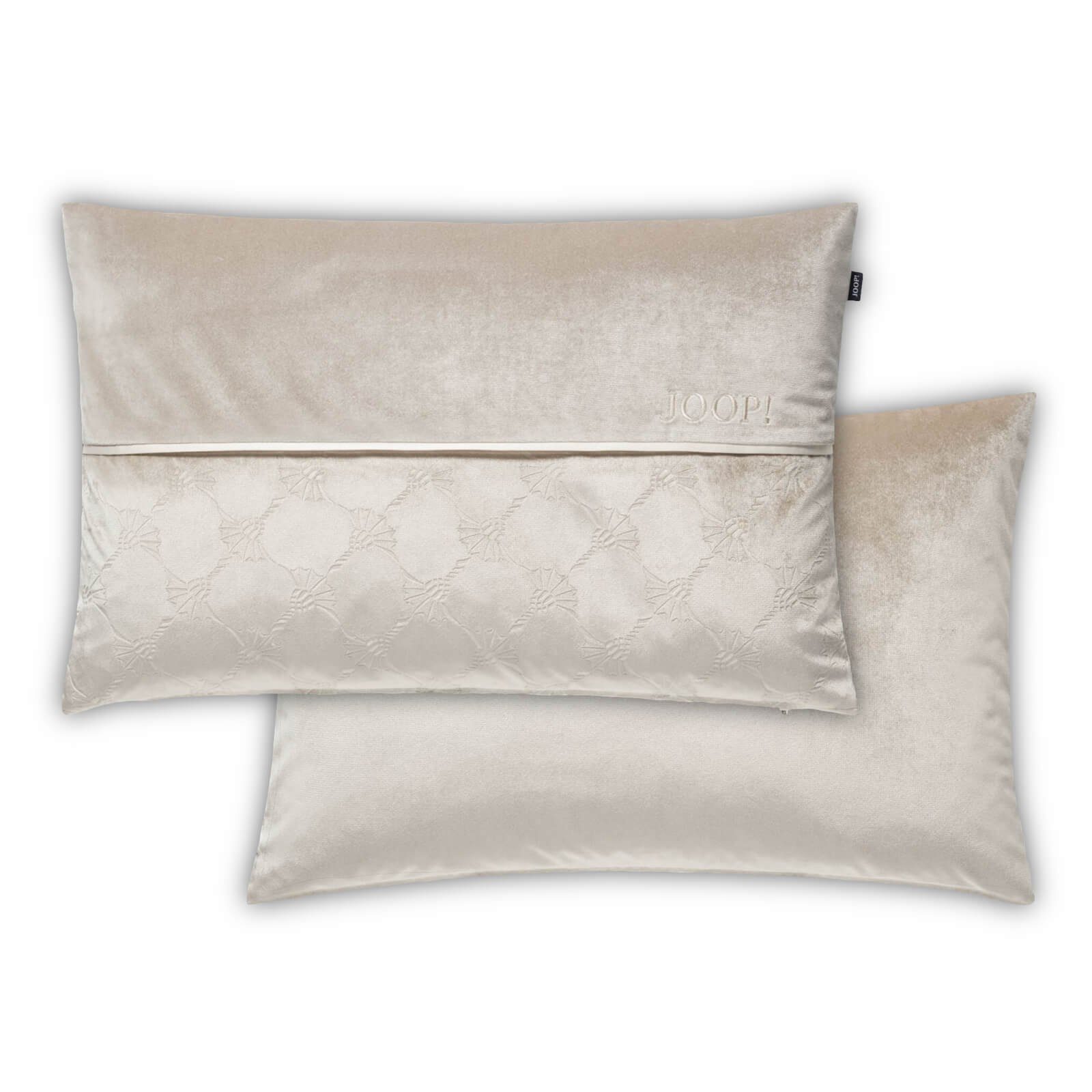 JOOP! Dekokissen Kissenhülle Scene 70695 Beige, Kornblumen-Prägung, Satinbi günstig online kaufen
