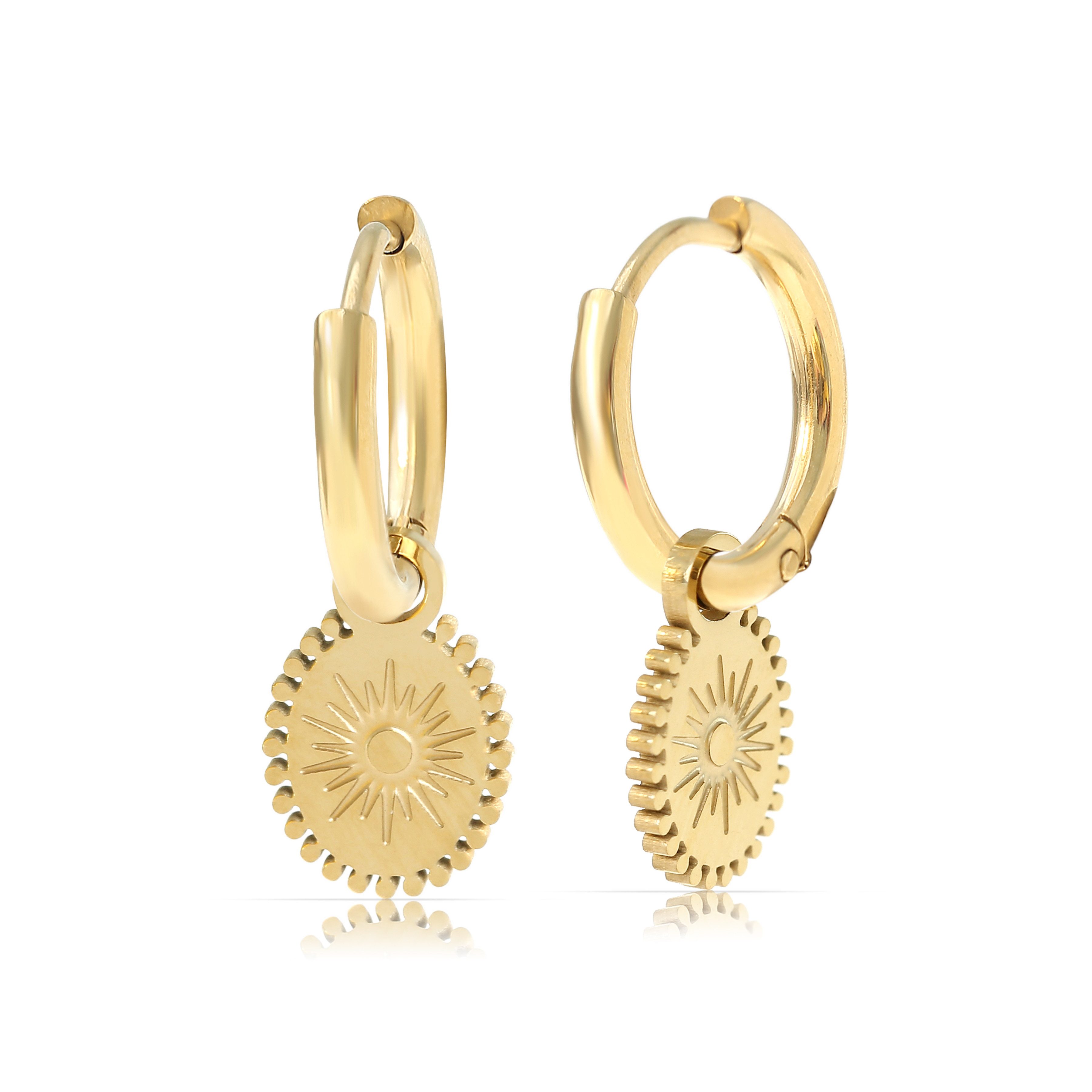 Made by Nami Paar Ohrhänger Ohrringe Damen Sonne Edelstahl goldfarben hypoa günstig online kaufen