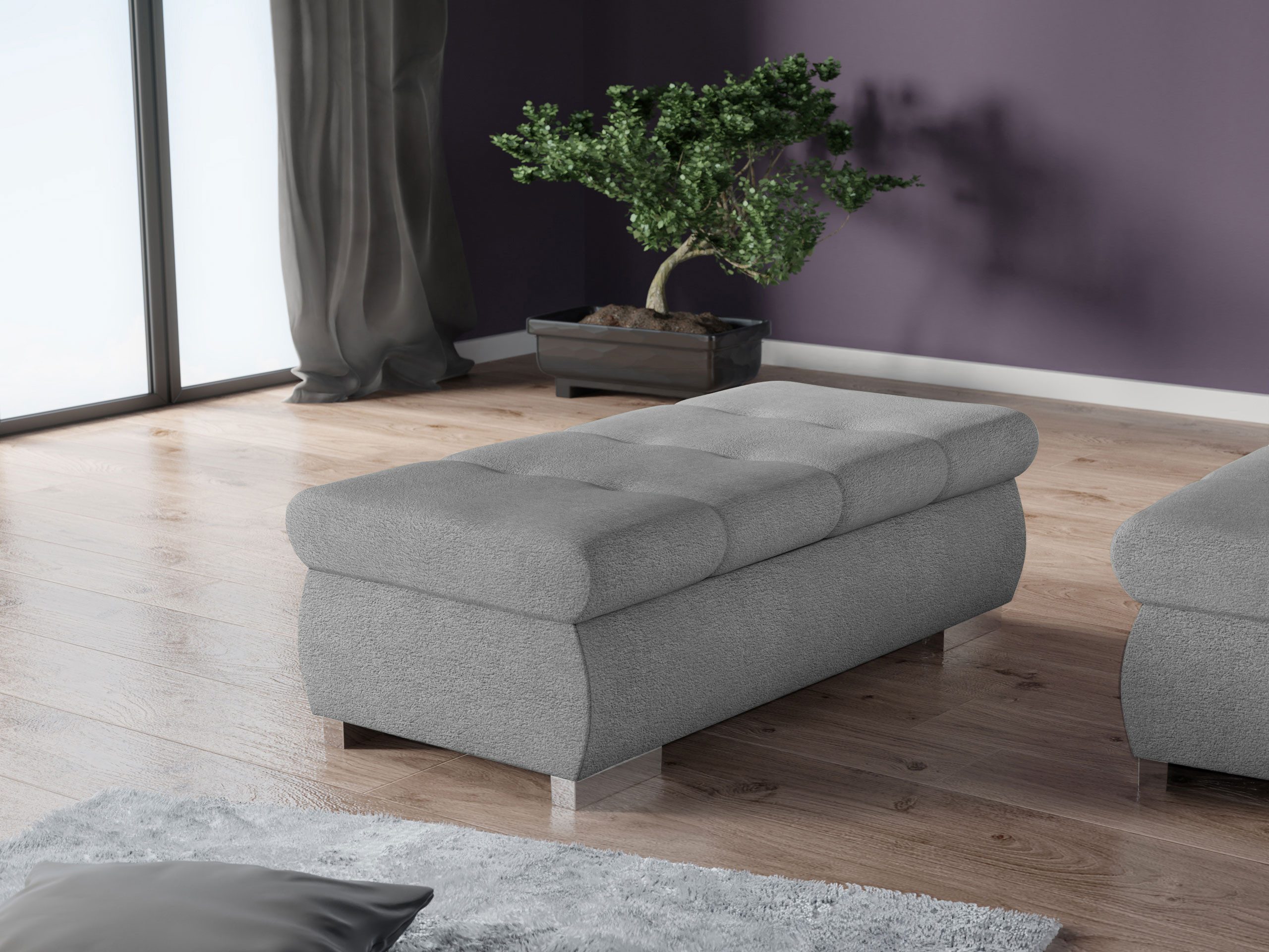 MIRJAN24 Polsterhocker Orkan Groß, Holzkonstruktion, 120x60x39 günstig online kaufen