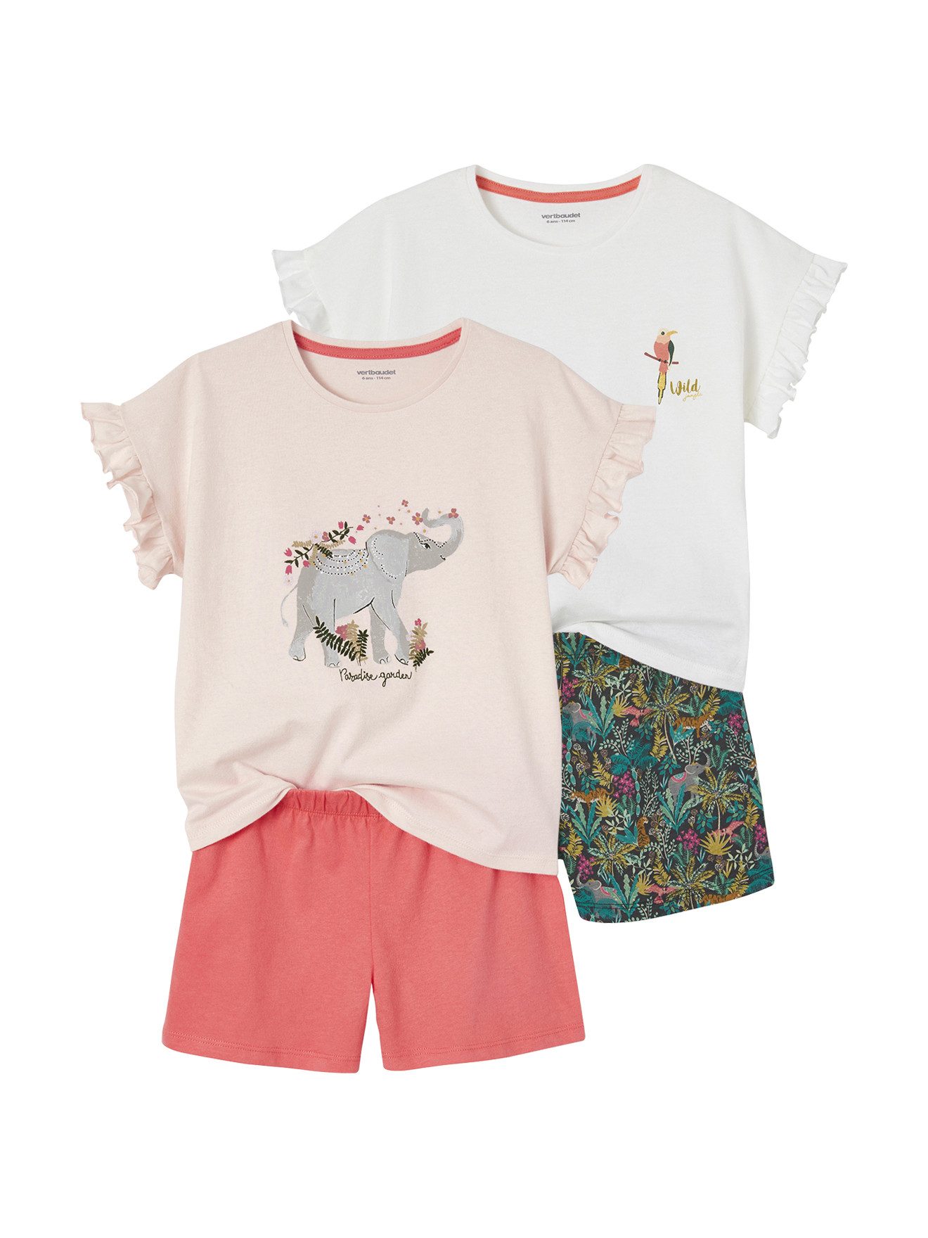Women'secret Damen Schlafanzug 2er Pack – 100% Baumwolle, Disney Die Schöne Und Das Biest Print, Langarm Mit Caprihose