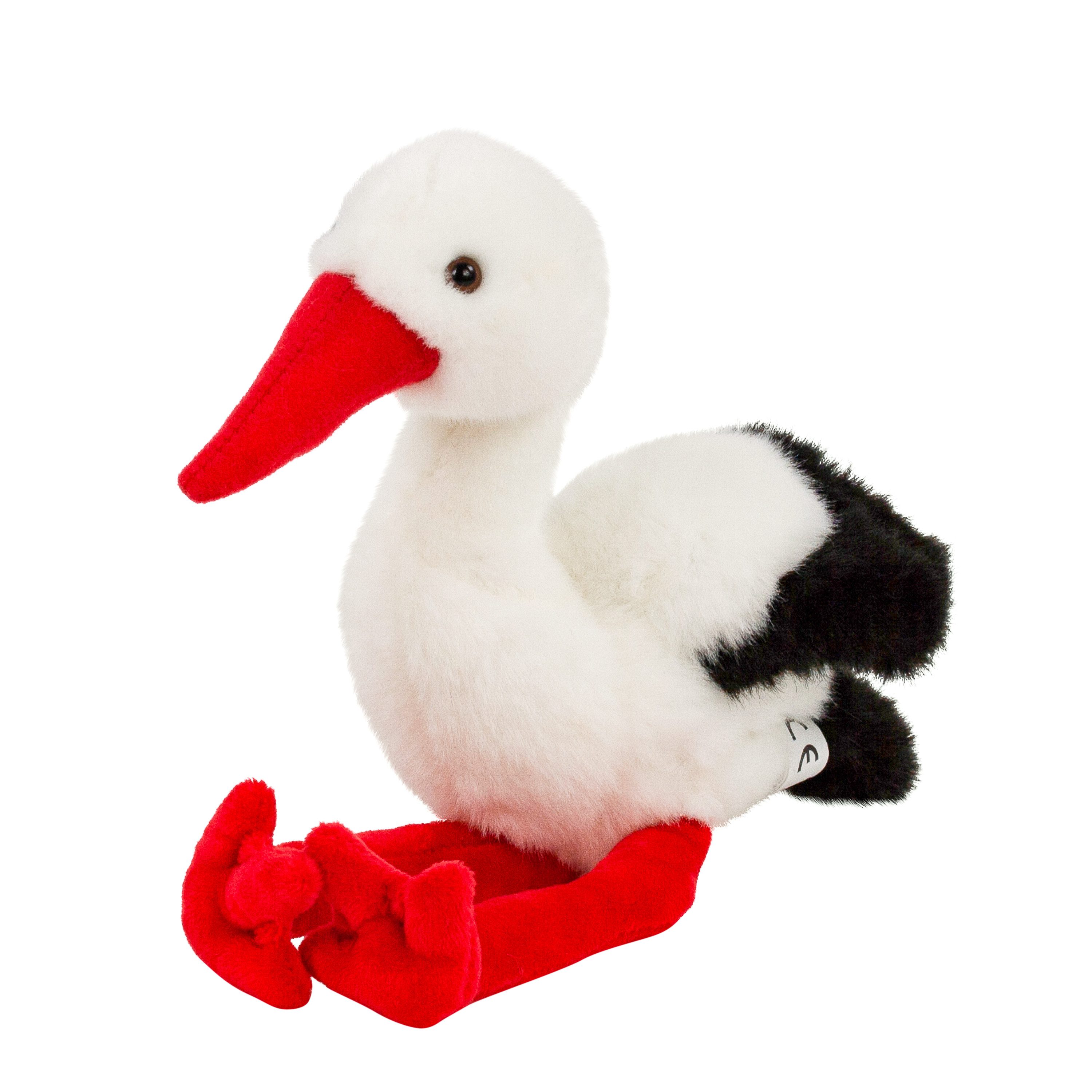 Teddys Rothenburg Kuscheltier Storch 27 cm weiß/rot Plüschvogel Stofftier