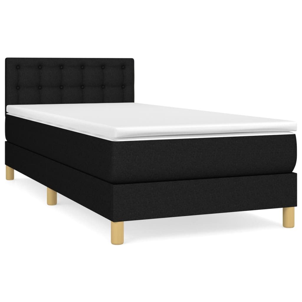 vidaXL Boxspringbett mit Matratze Schwarz 80x200 cm Stoff1389648 günstig online kaufen