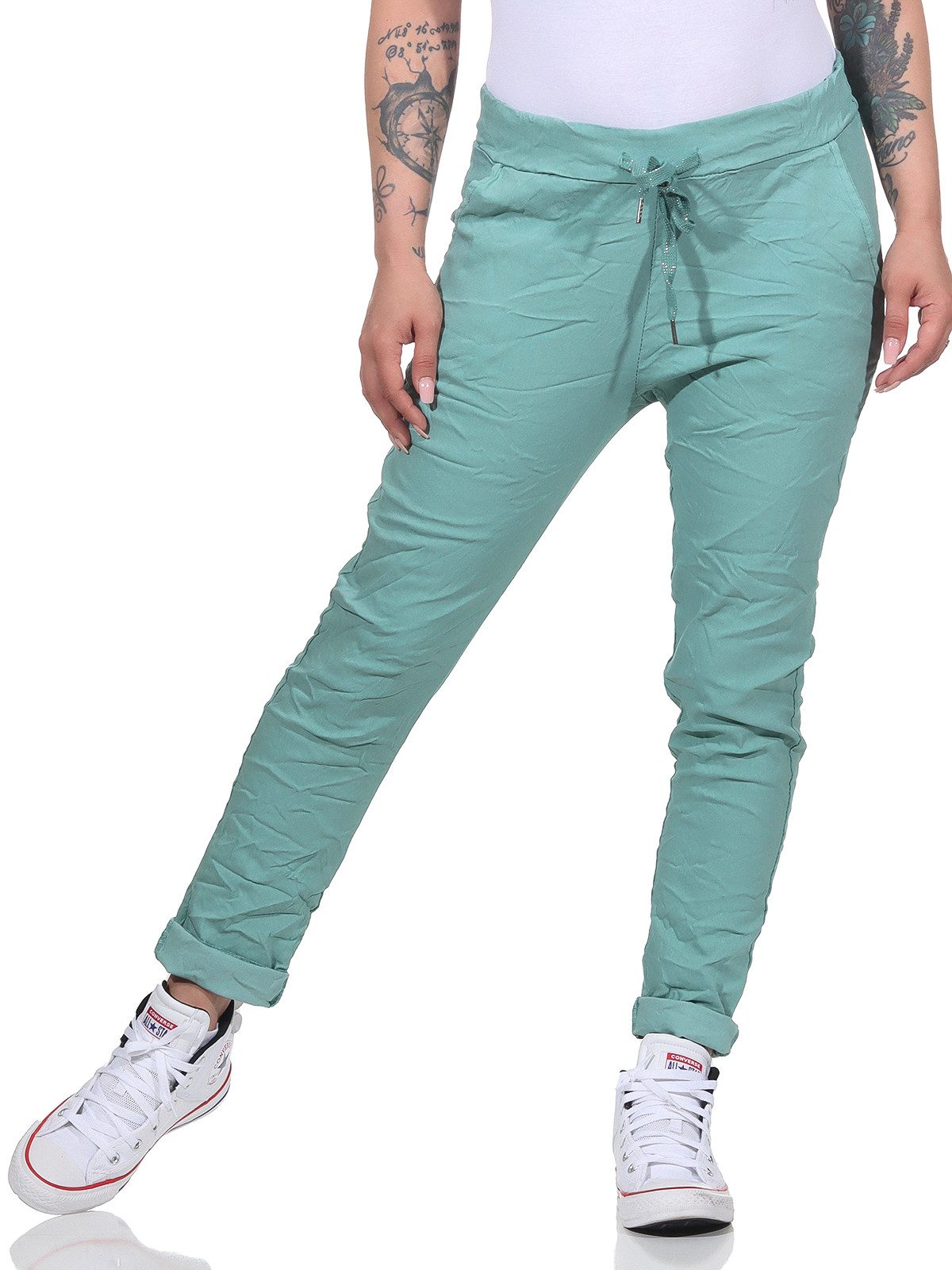 CLEO STYLE Jogginghose Damen Jogginghose 8115 42-46 Petrol