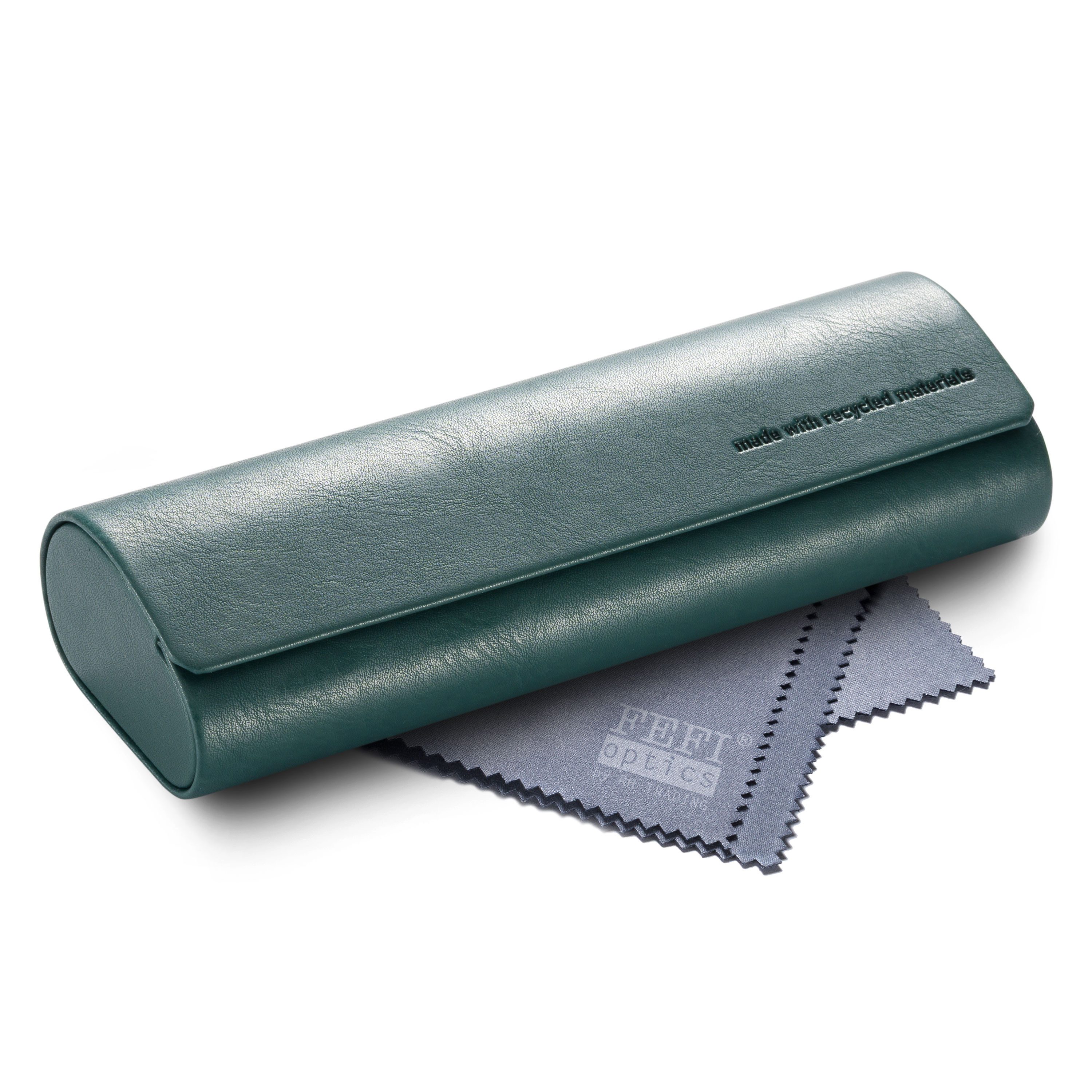FEFI Brillenetui Hardcase – Nachhaltig & ökologisch mit recyceltem Material, Set aus 1 Etui + hochwertigem Mikrofasertuch